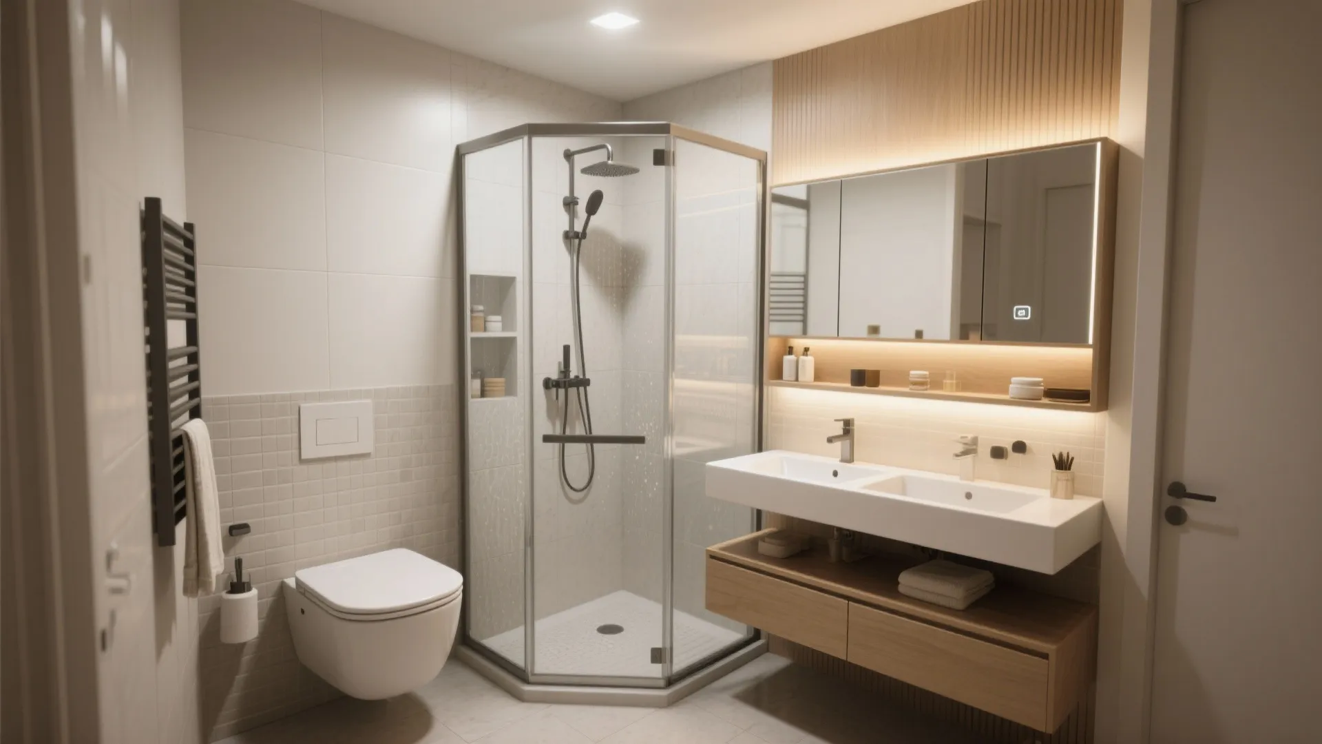 5. Smart Bath Design: Wet Zones and Space-Saving Fixtures