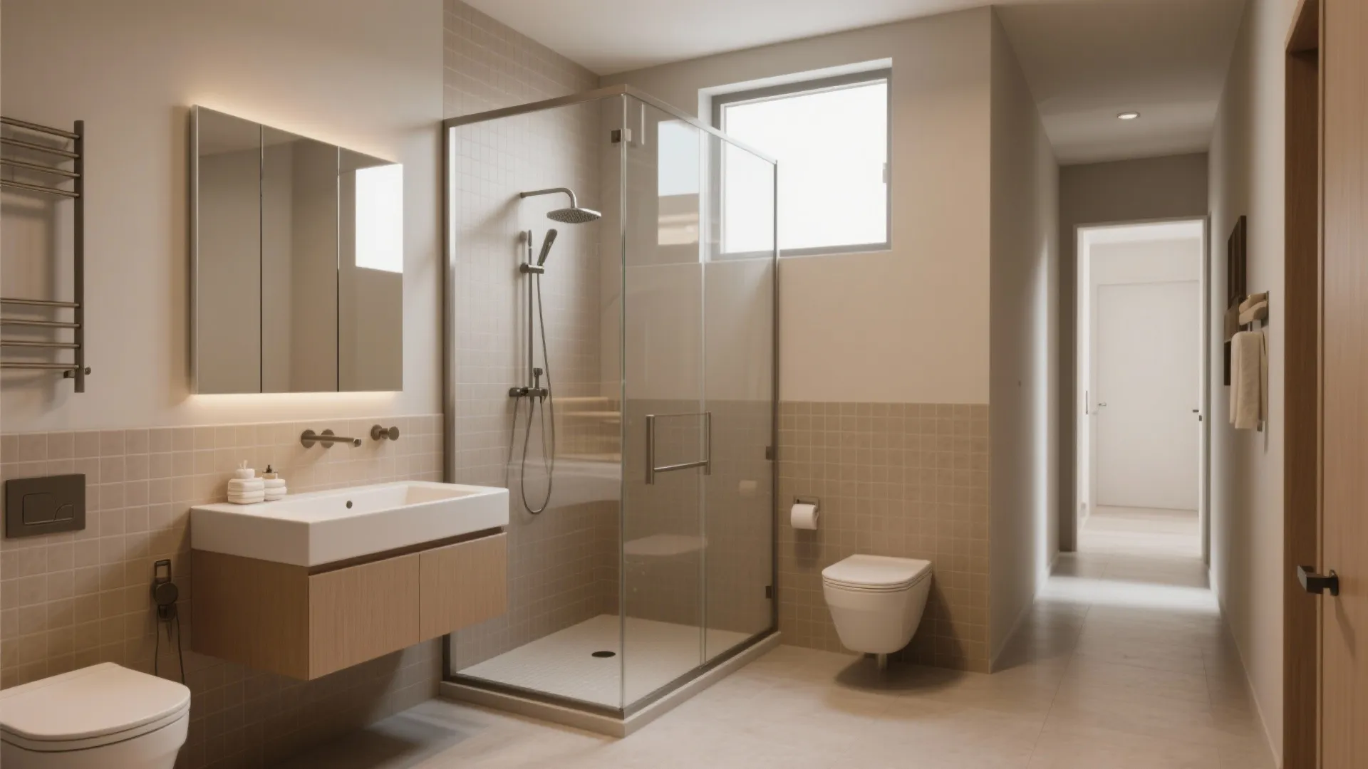 Maximize the single bathroom with smart layout
