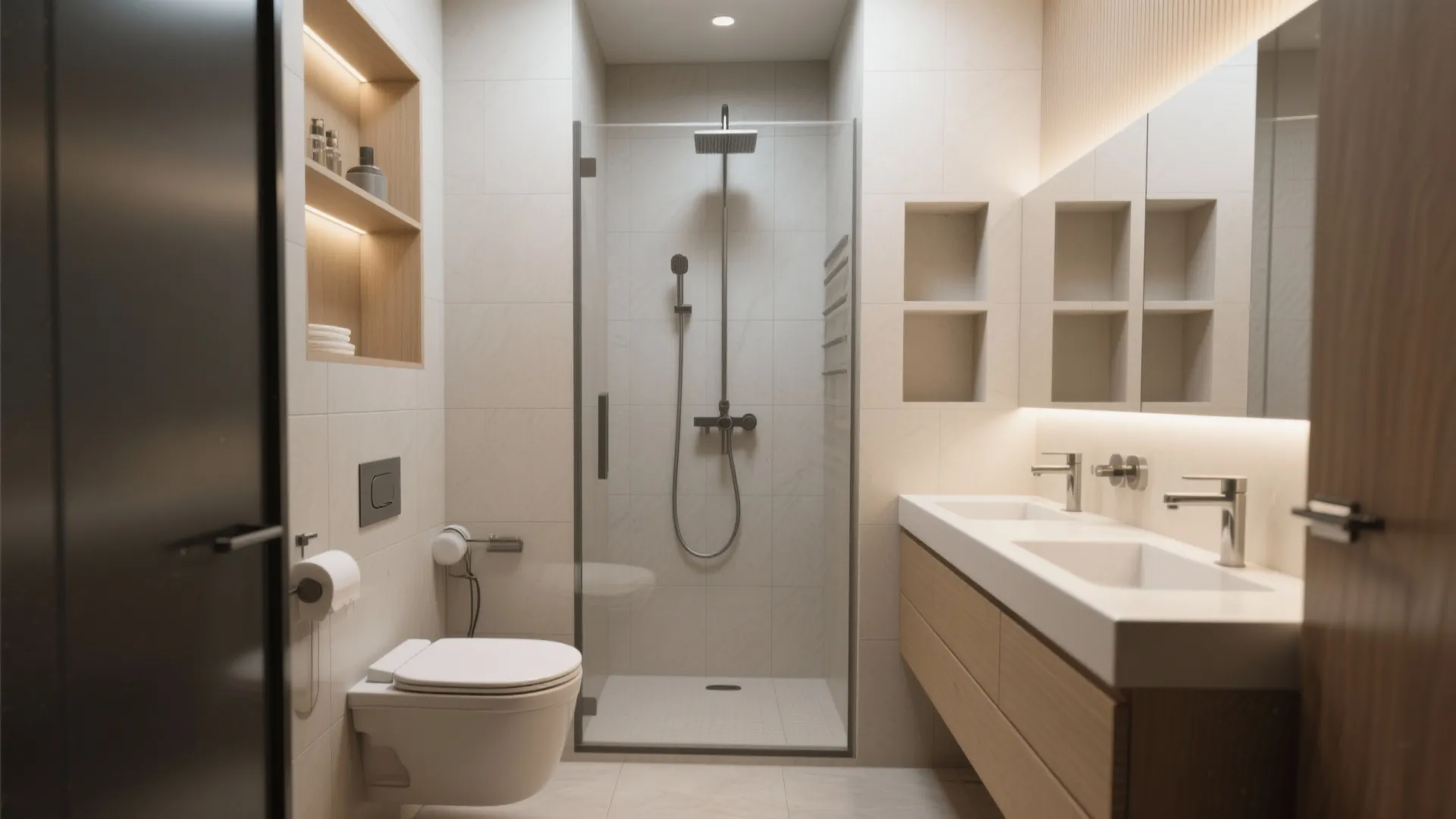 4. Smart bathroom layout that saves square footage
