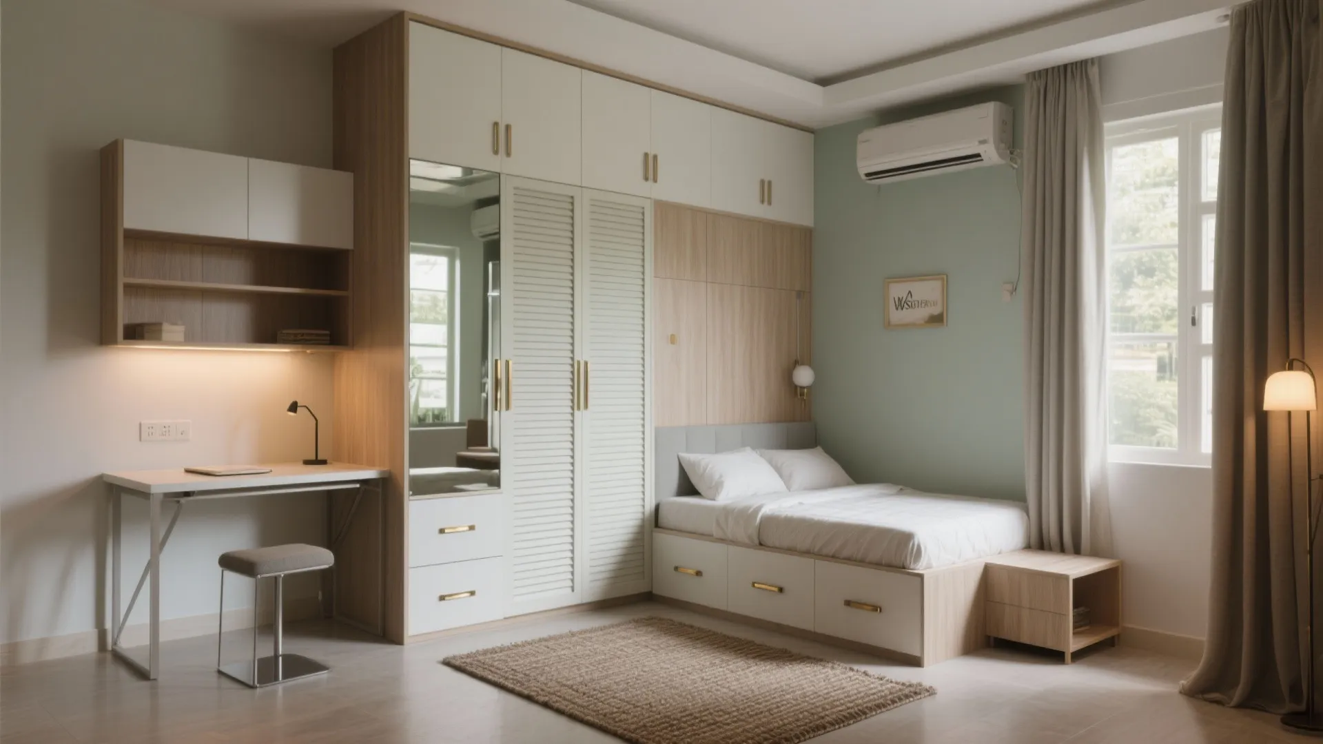 Smart furniture, wardrobes, and little luxuries