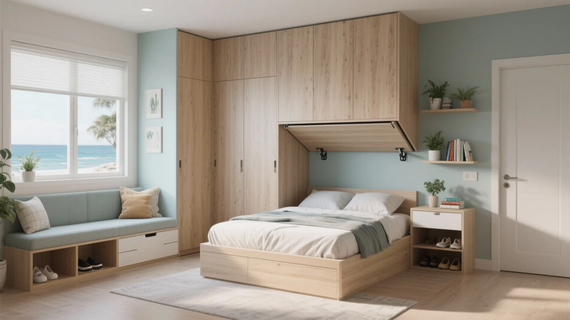 Built-ins and multi-functional furniture that hide the mess