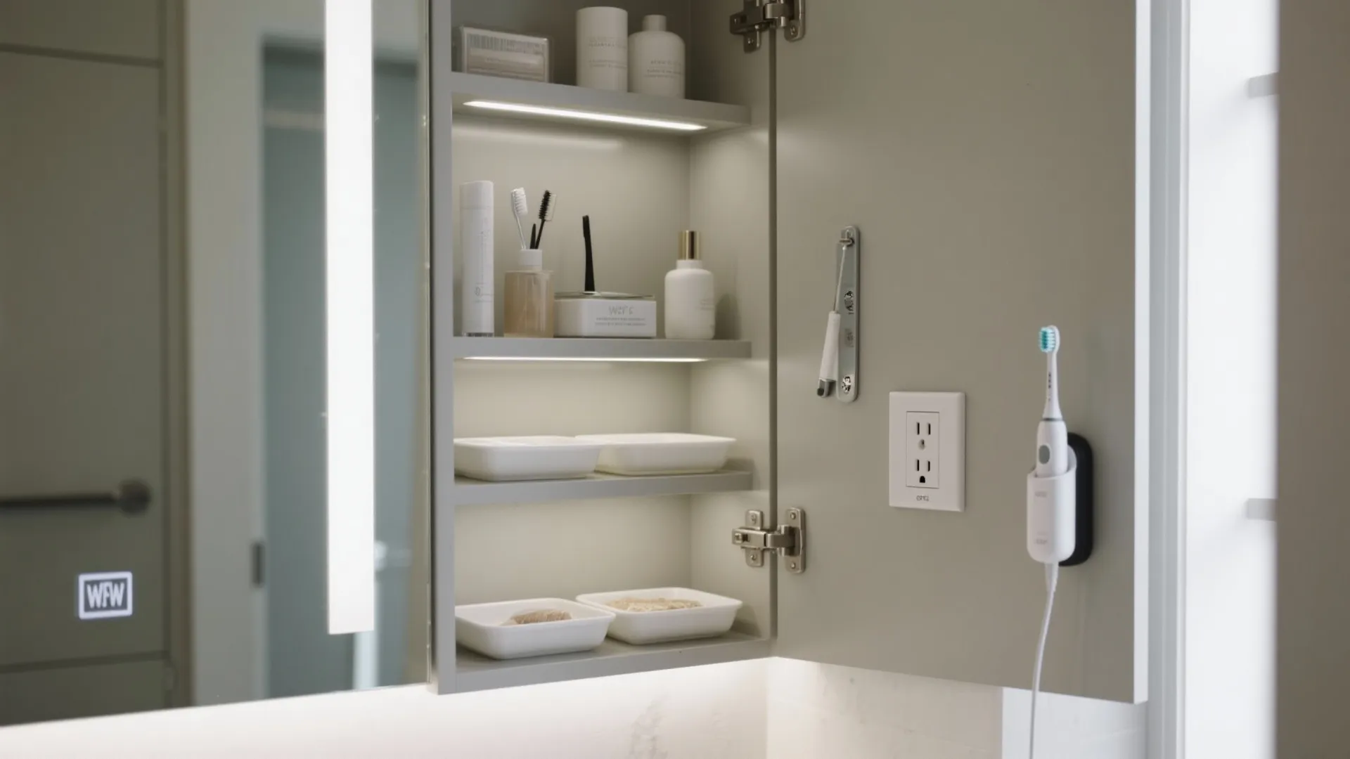 5) Smart power, lighting, and inside-door organization