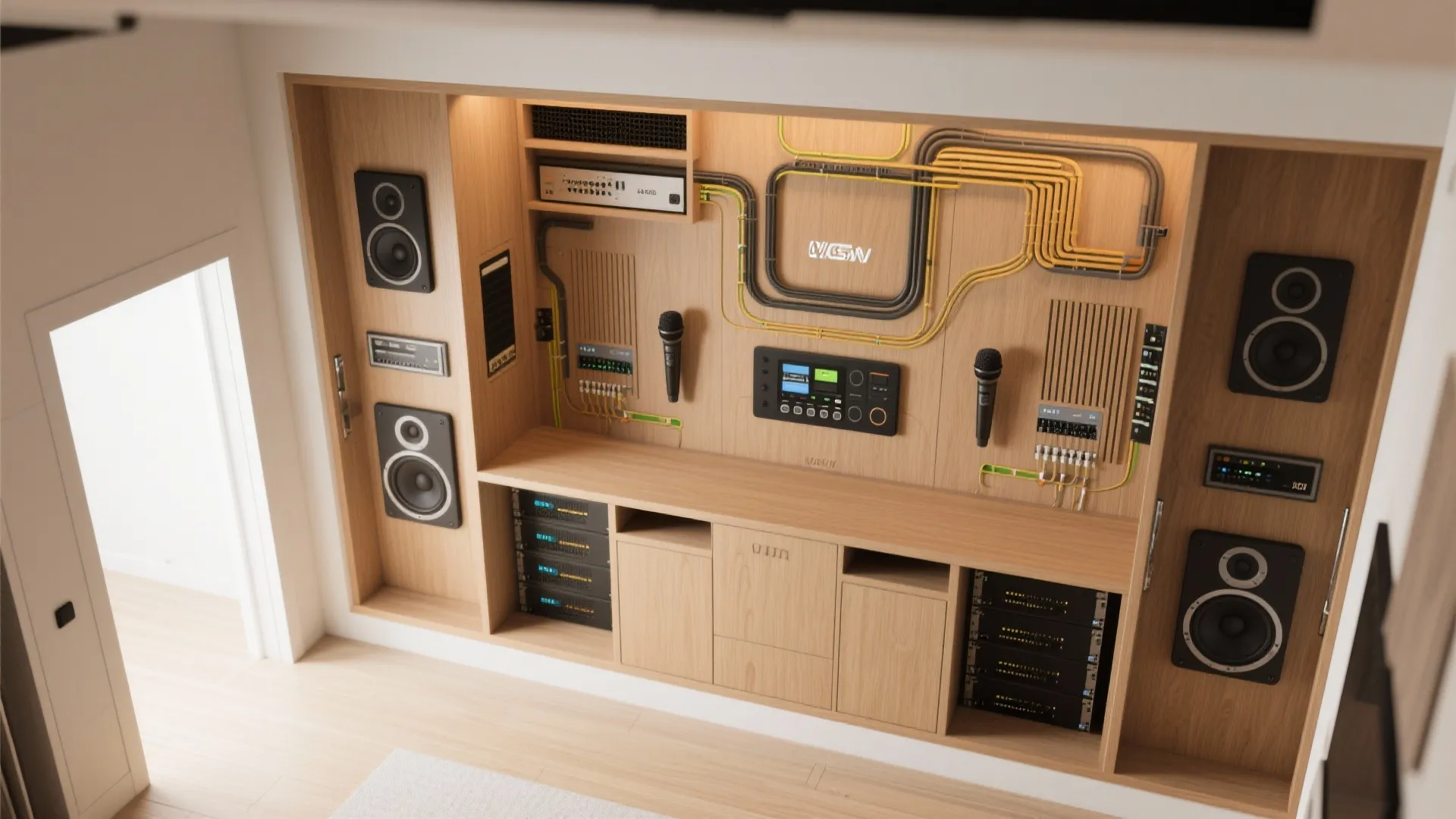 5. Smart, multi-room cabinets with hidden controls