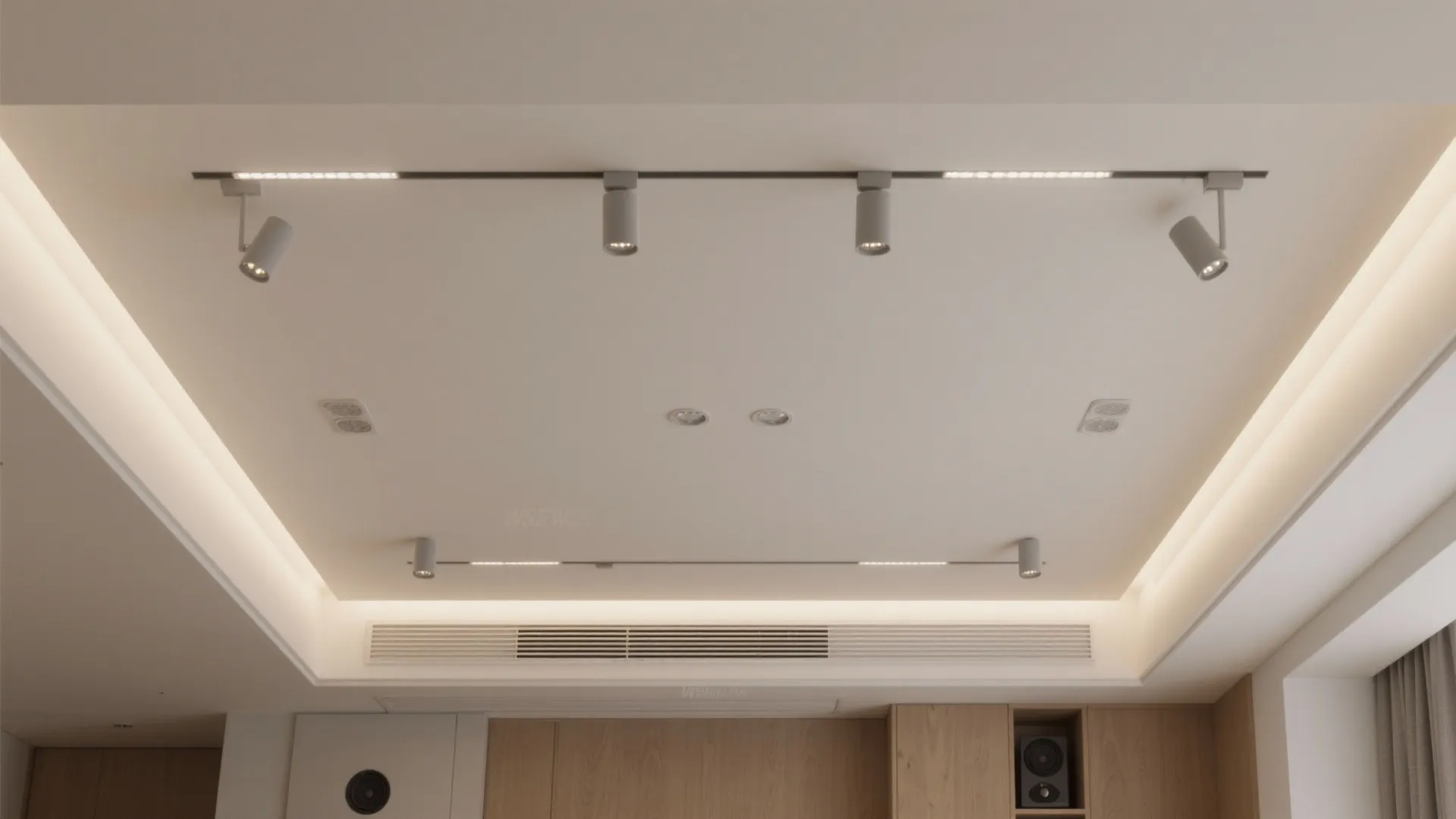 Integrated Smart Ceiling (Light, Sound, and Air Working Together)