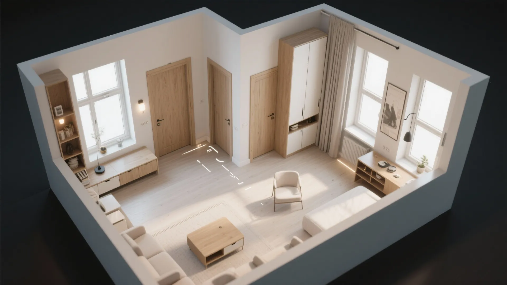 Smart circulation: align doors, free corners, shorten paths