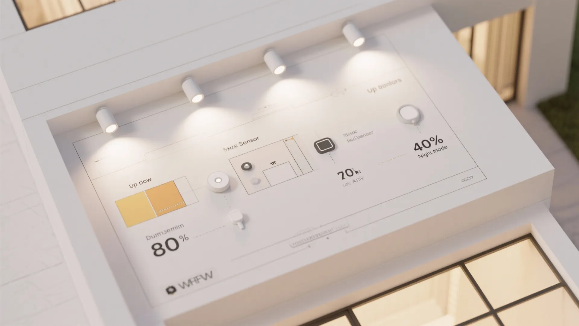 Smart controls and timed scenes for compact entries