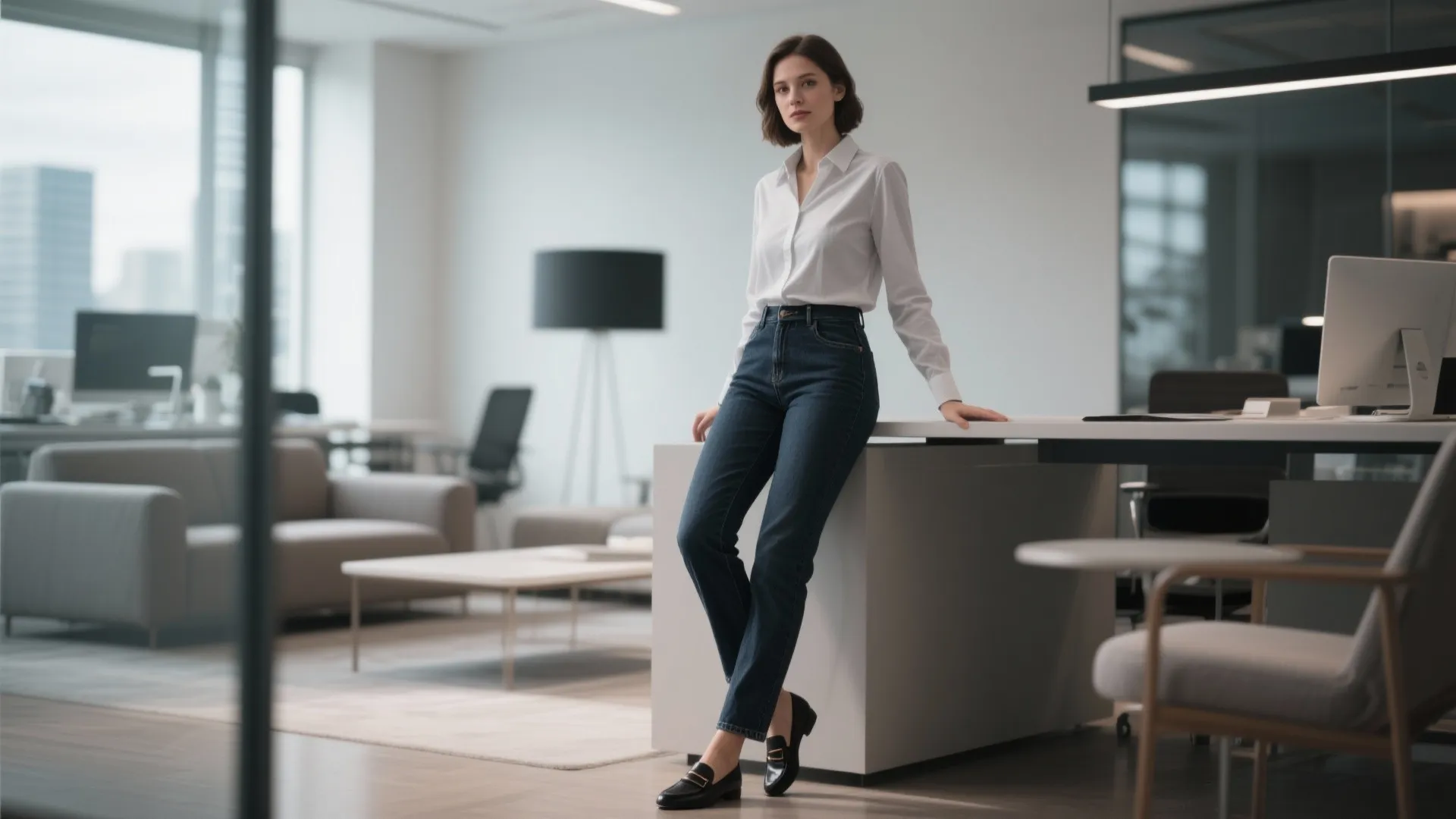 1. Smart Denim with a Structured Top