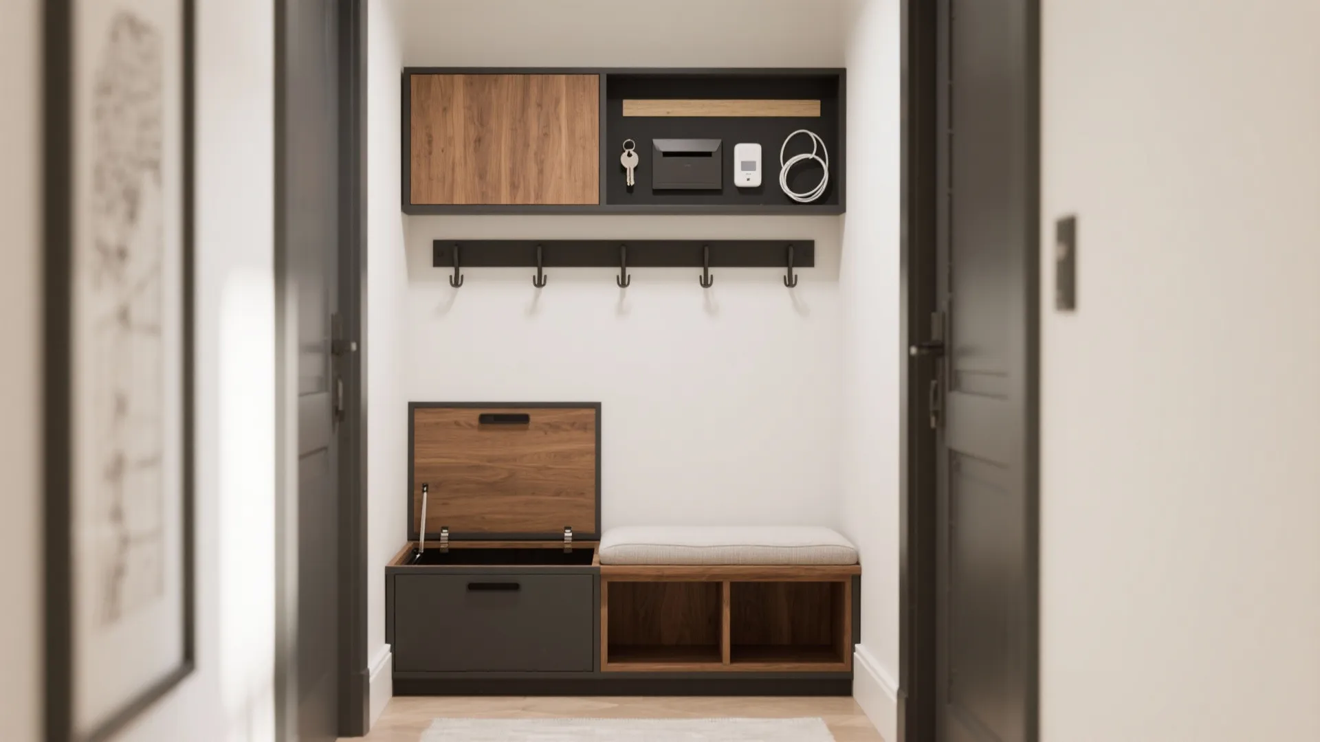 Smart Entry Bench and Hidden Command Center