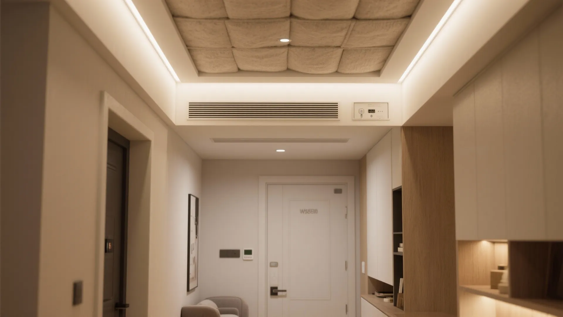 Smart False Ceiling with Hidden Storage and Vent Runs