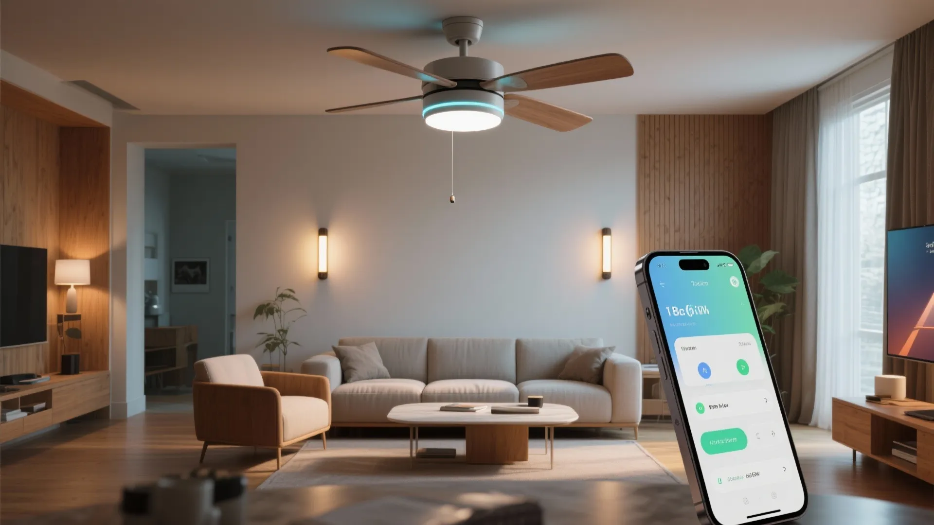 2. Smart fan with tunable white and dimmable zones