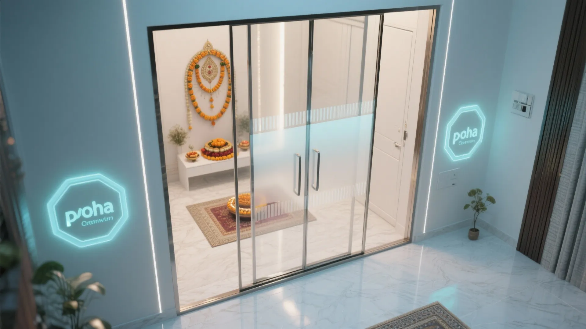 Frameless Glass with Smart Film for Privacy