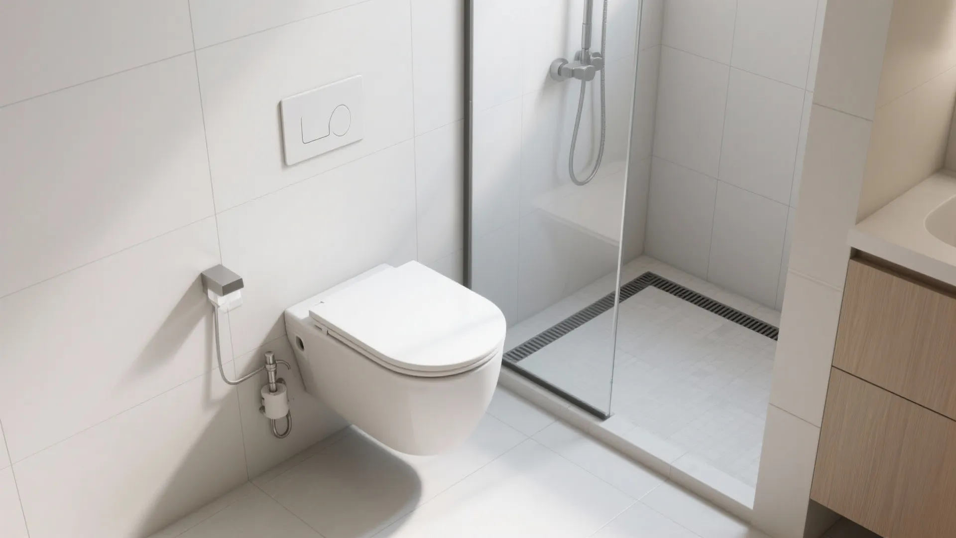 Smart Fixtures: Wall-Hung WC, Concealed Cistern, and Linear Drain