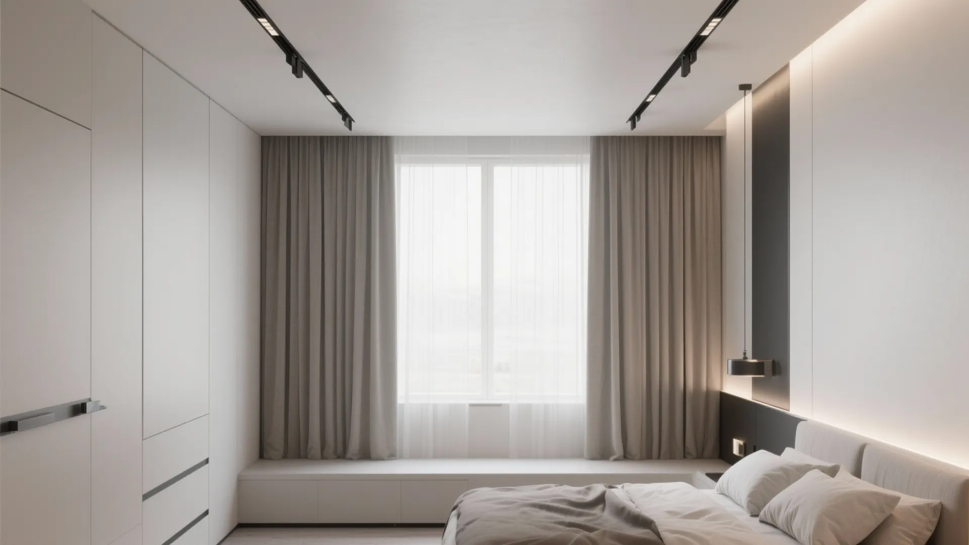 5. Smart Curtains with Hidden Tracks
