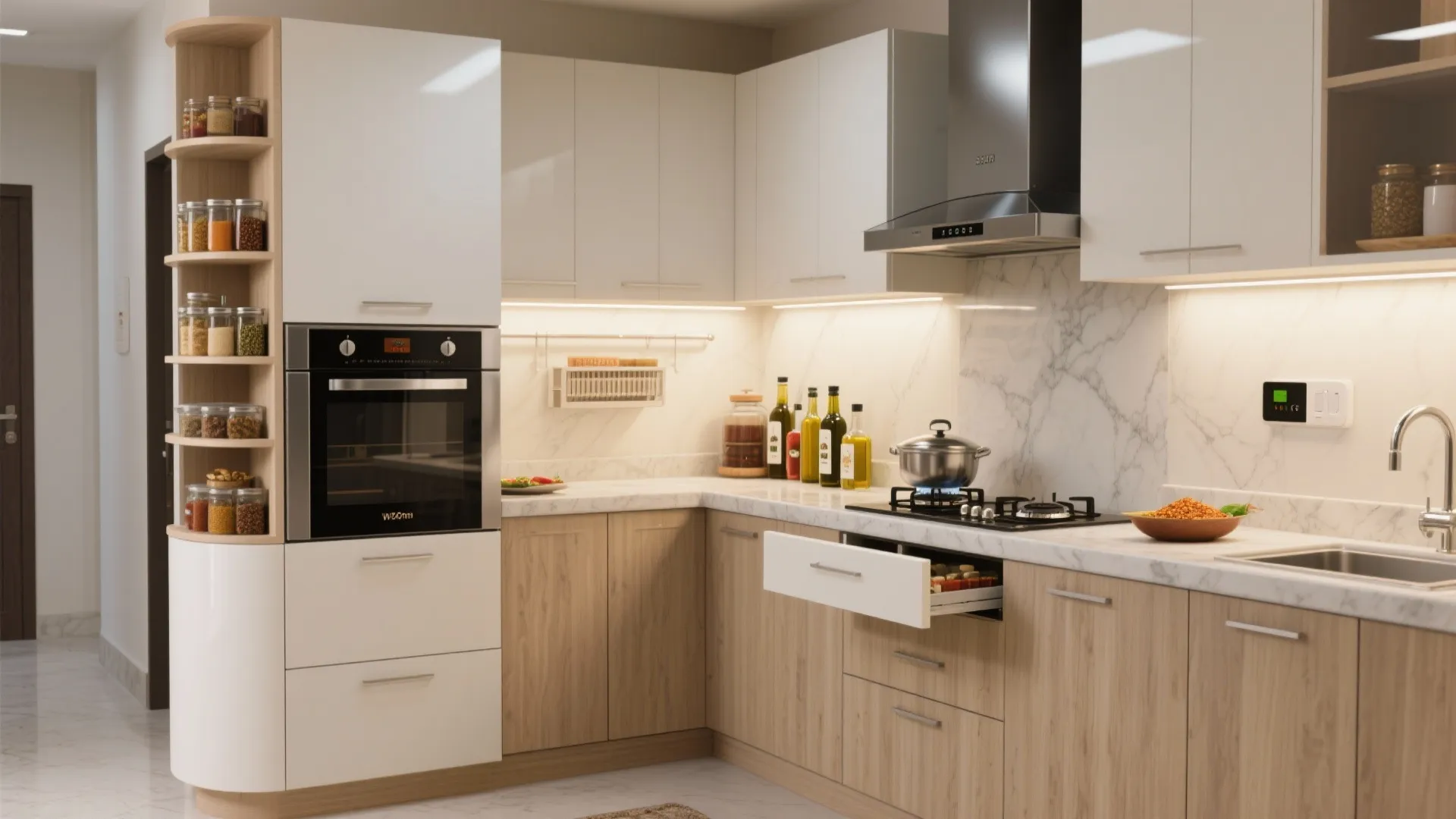 Smart modular kitchen for Indian cooking