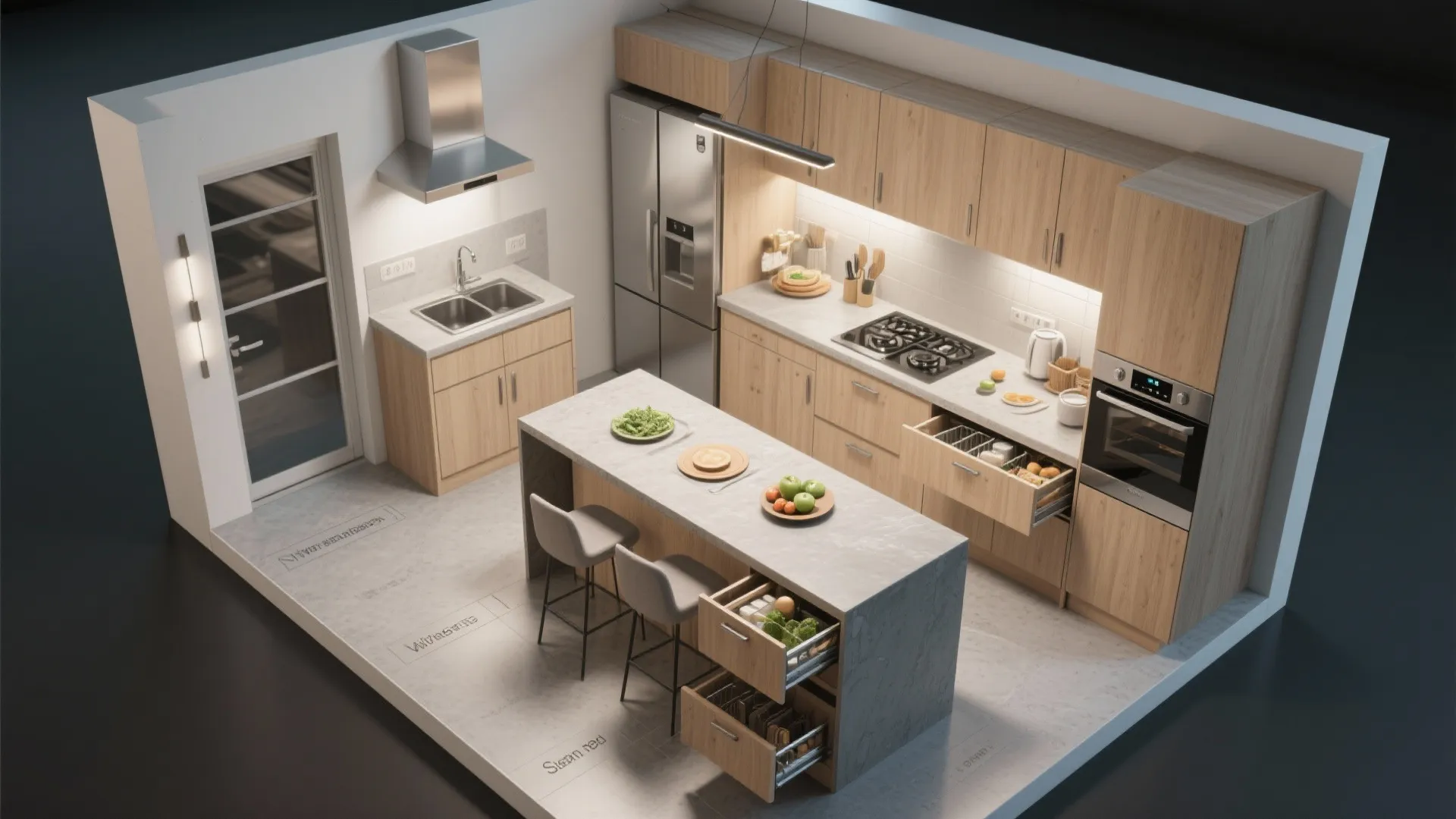 5. Smart kitchen planning: clear zones, compact flow