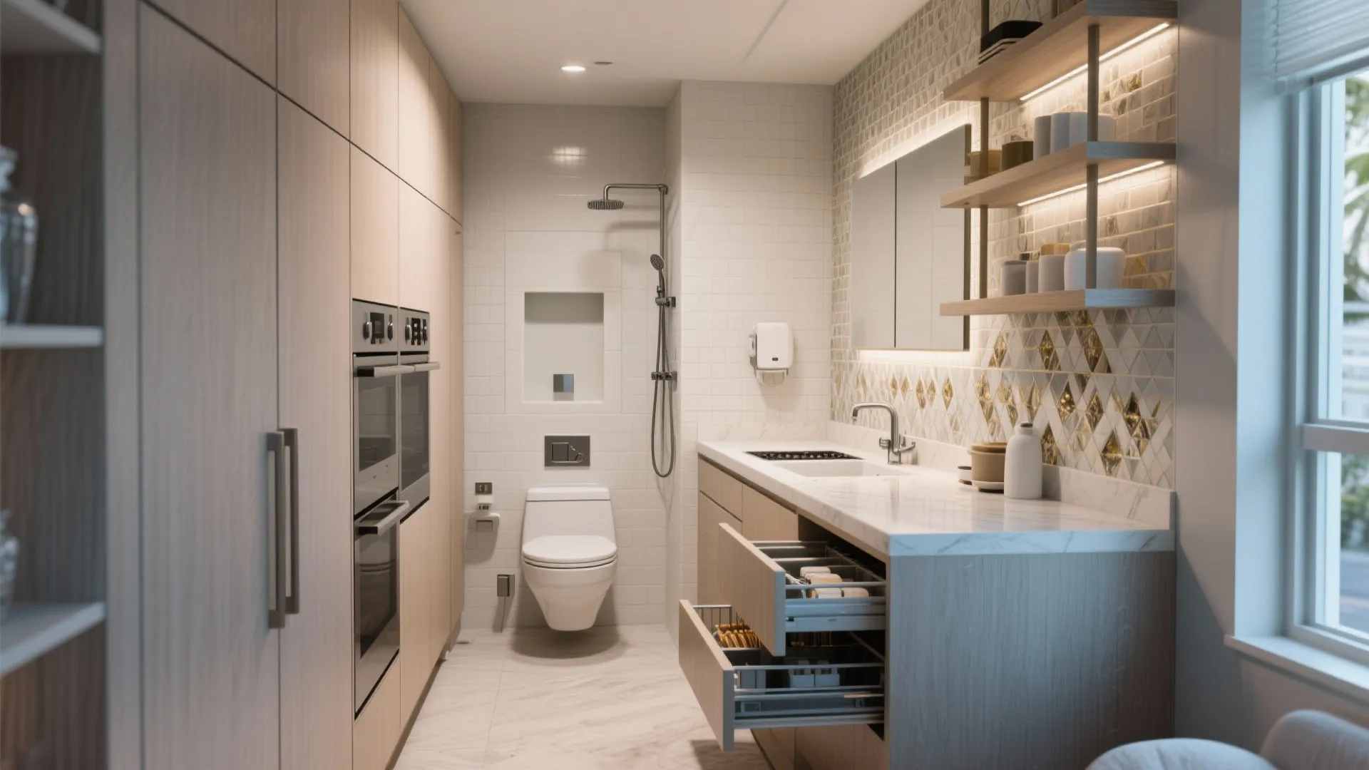 5. Smart Kitchen and Bathroom Layouts for Small Suites