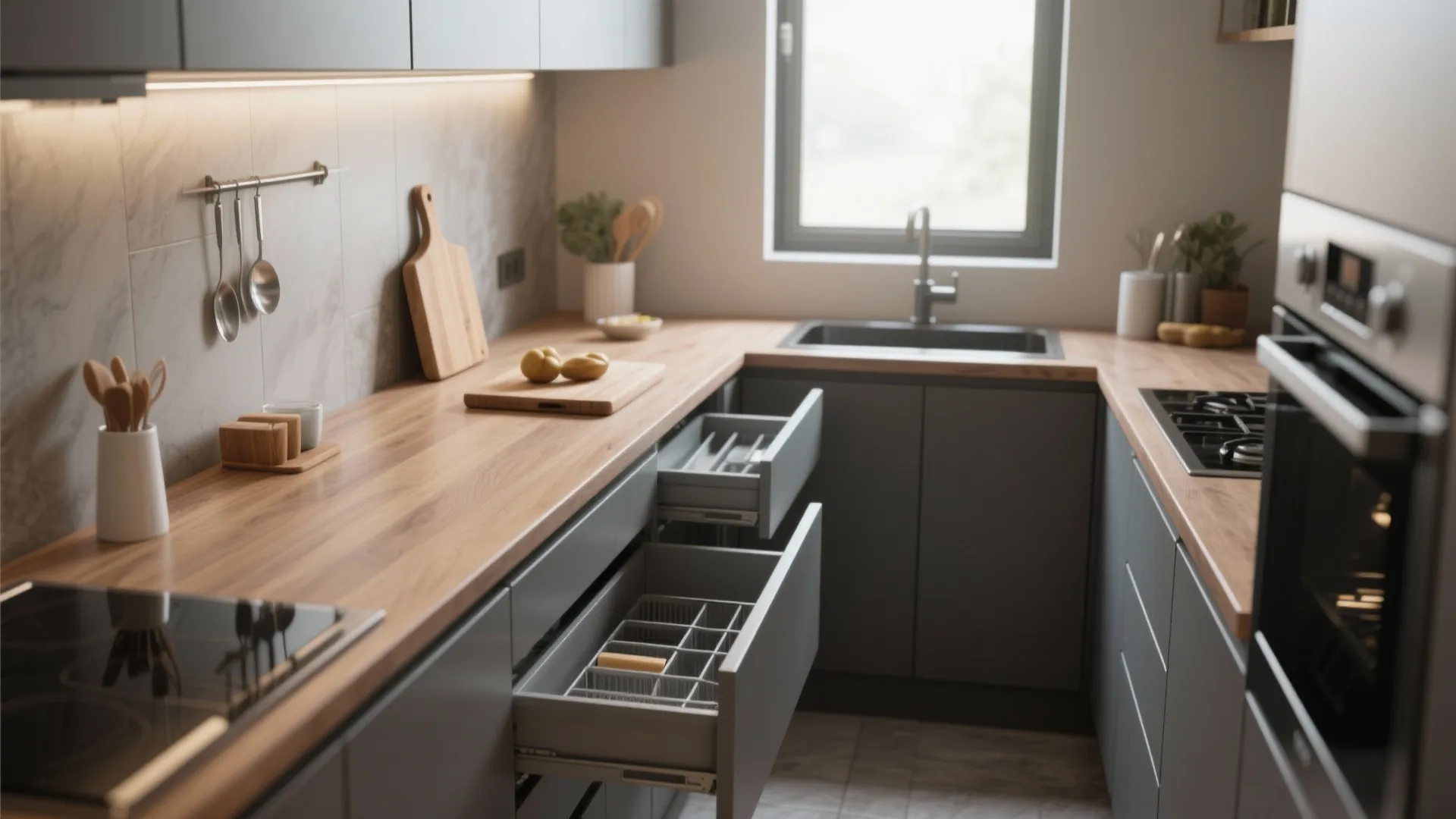 3. Smart kitchen layout for compact footprints