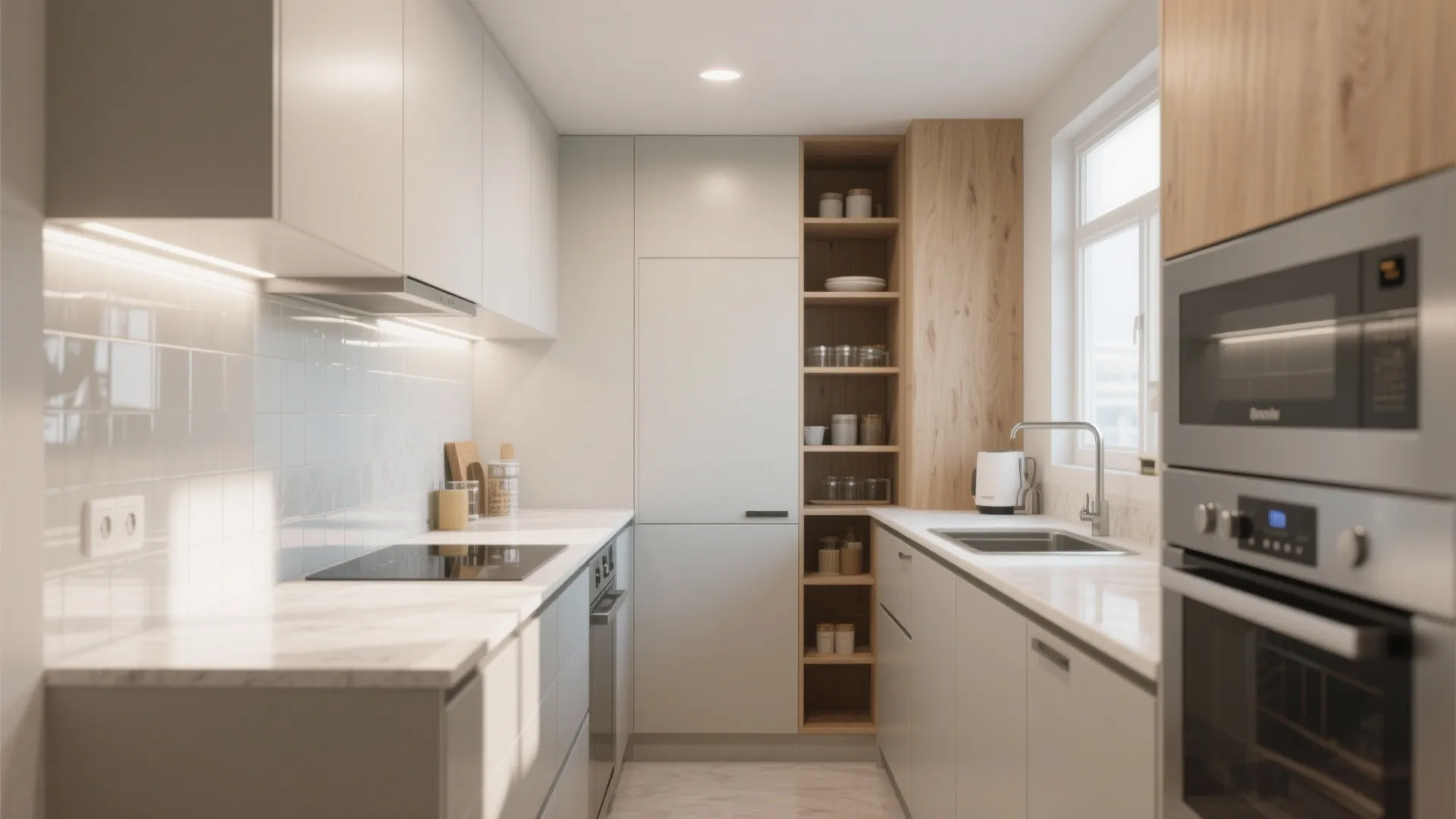 3. Smart kitchen layout for small suites