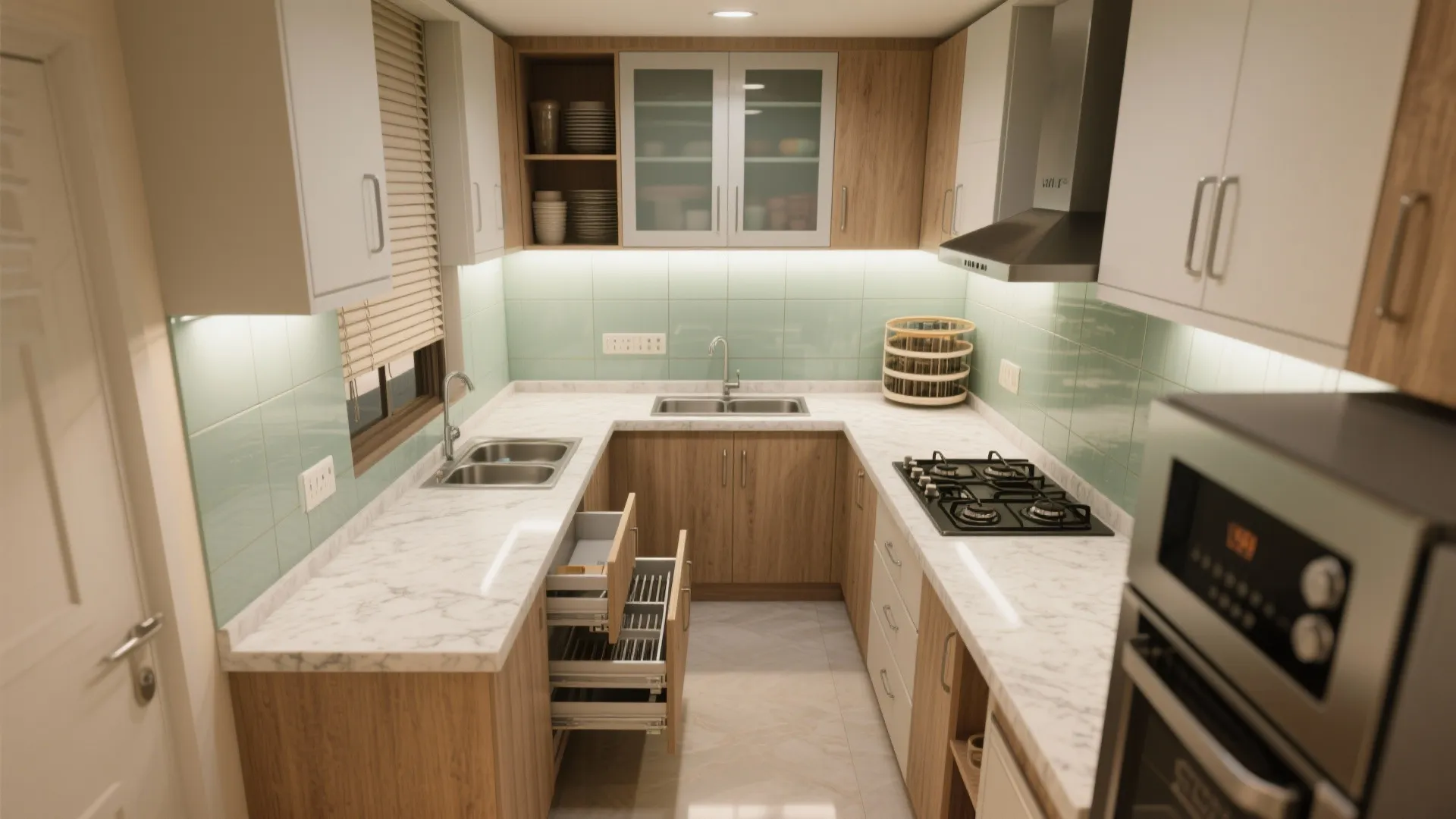 Smart Kitchen: L-Shaped or Parallel with Vertical Storage