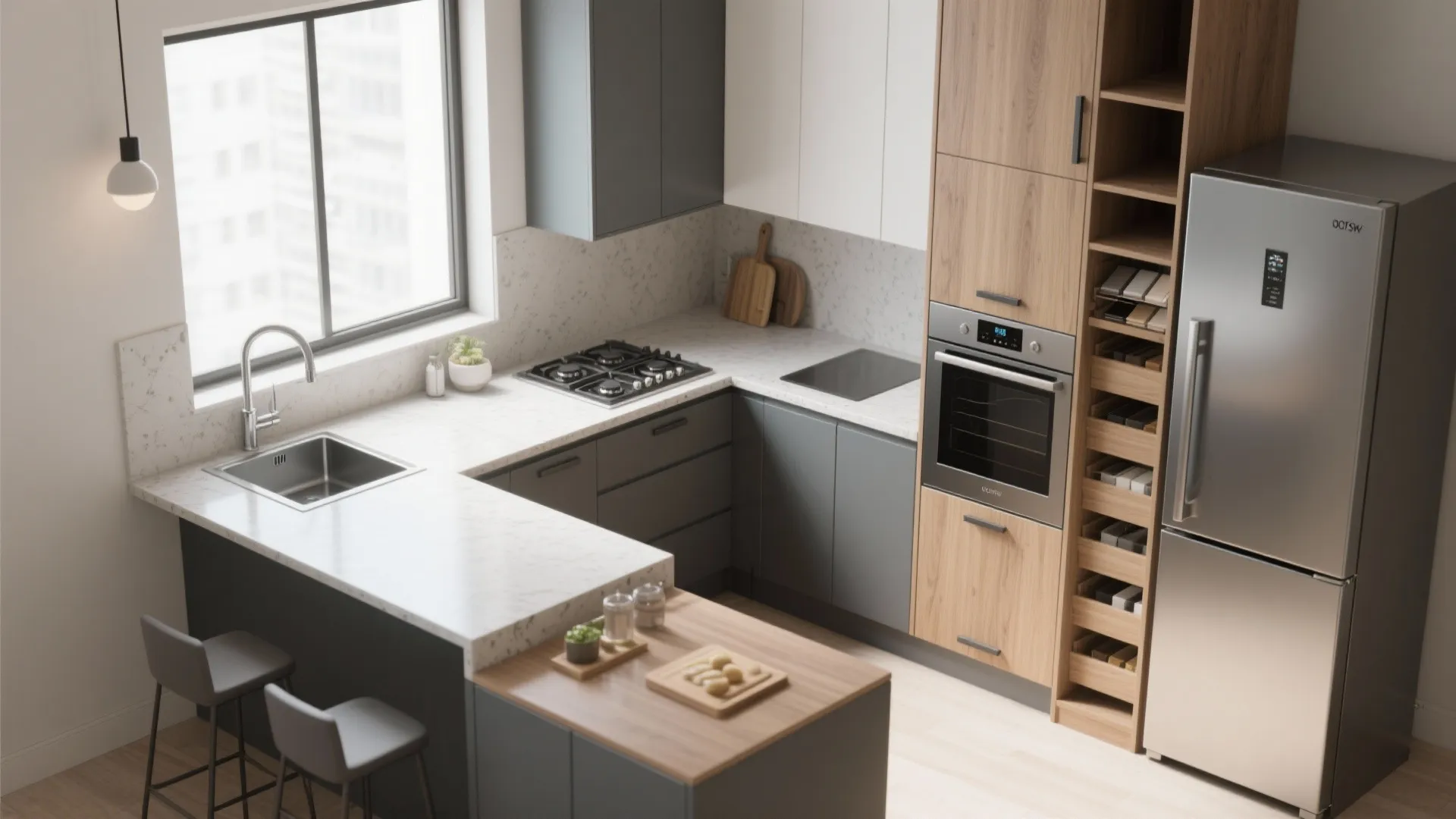 4. Smart kitchen triangle in a smaller footprint