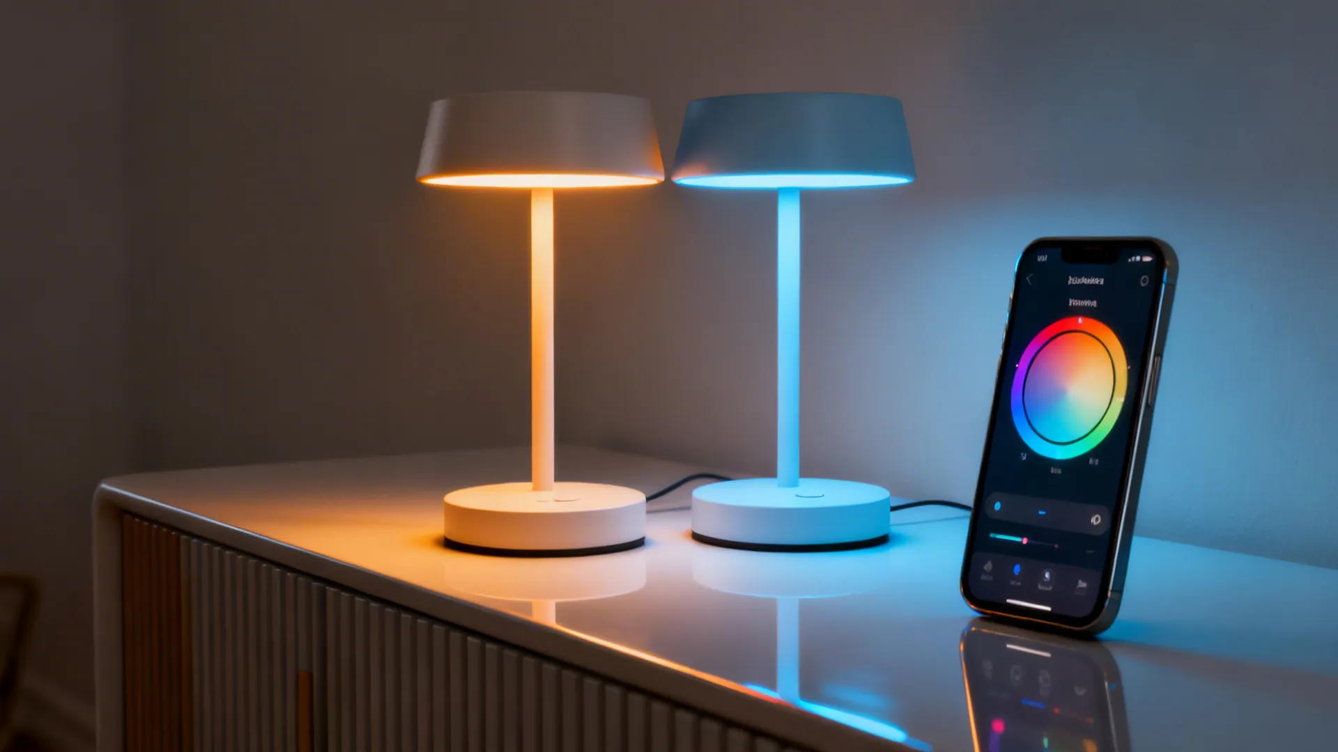 5. Smart lamp pair with adjustable color temperature