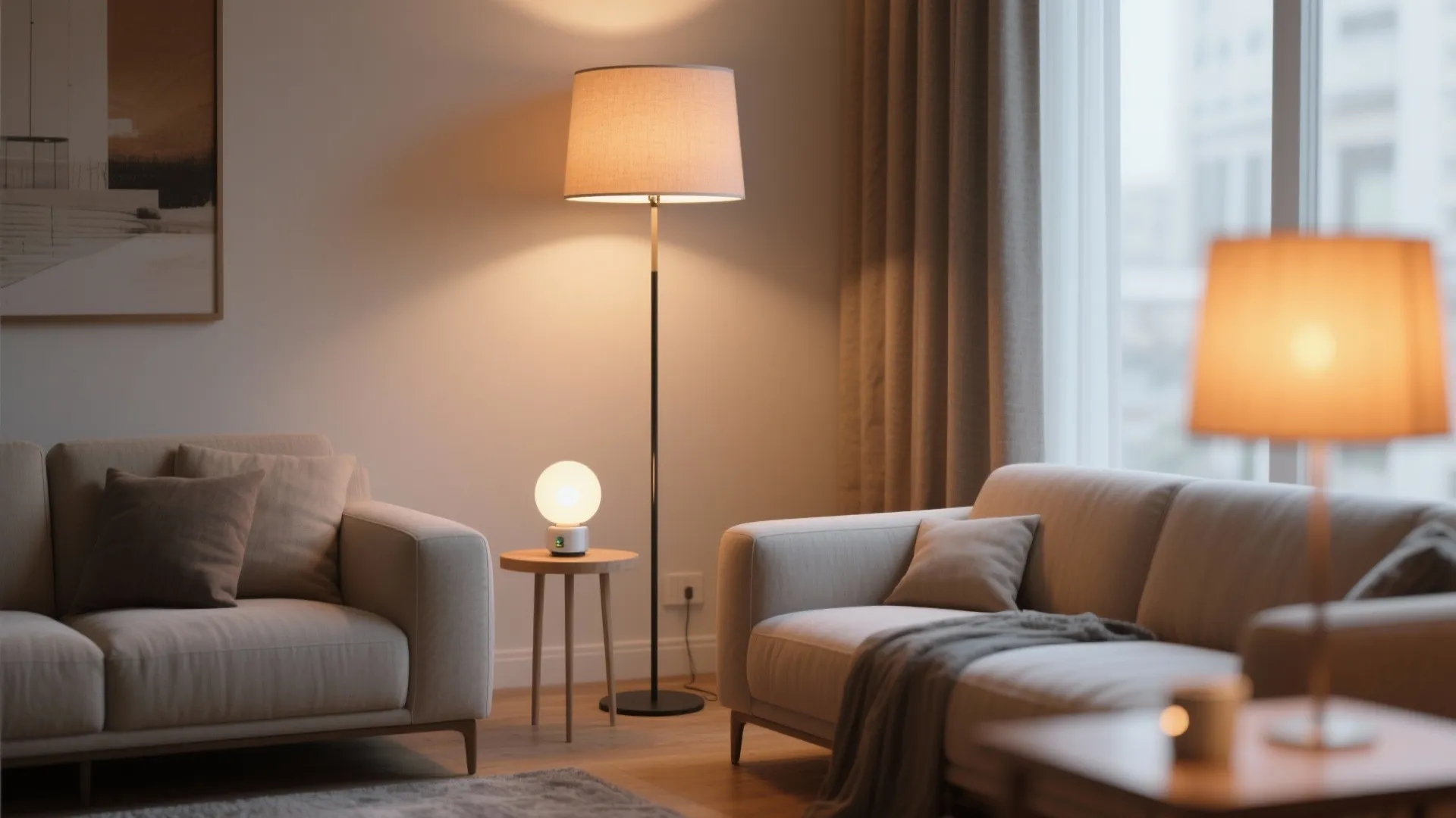 4. Smart Floor and Table Lamps as Scene Setters