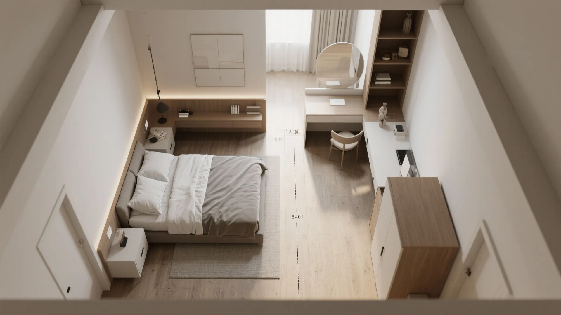 Maximized layouts: smart circulation and furniture scale