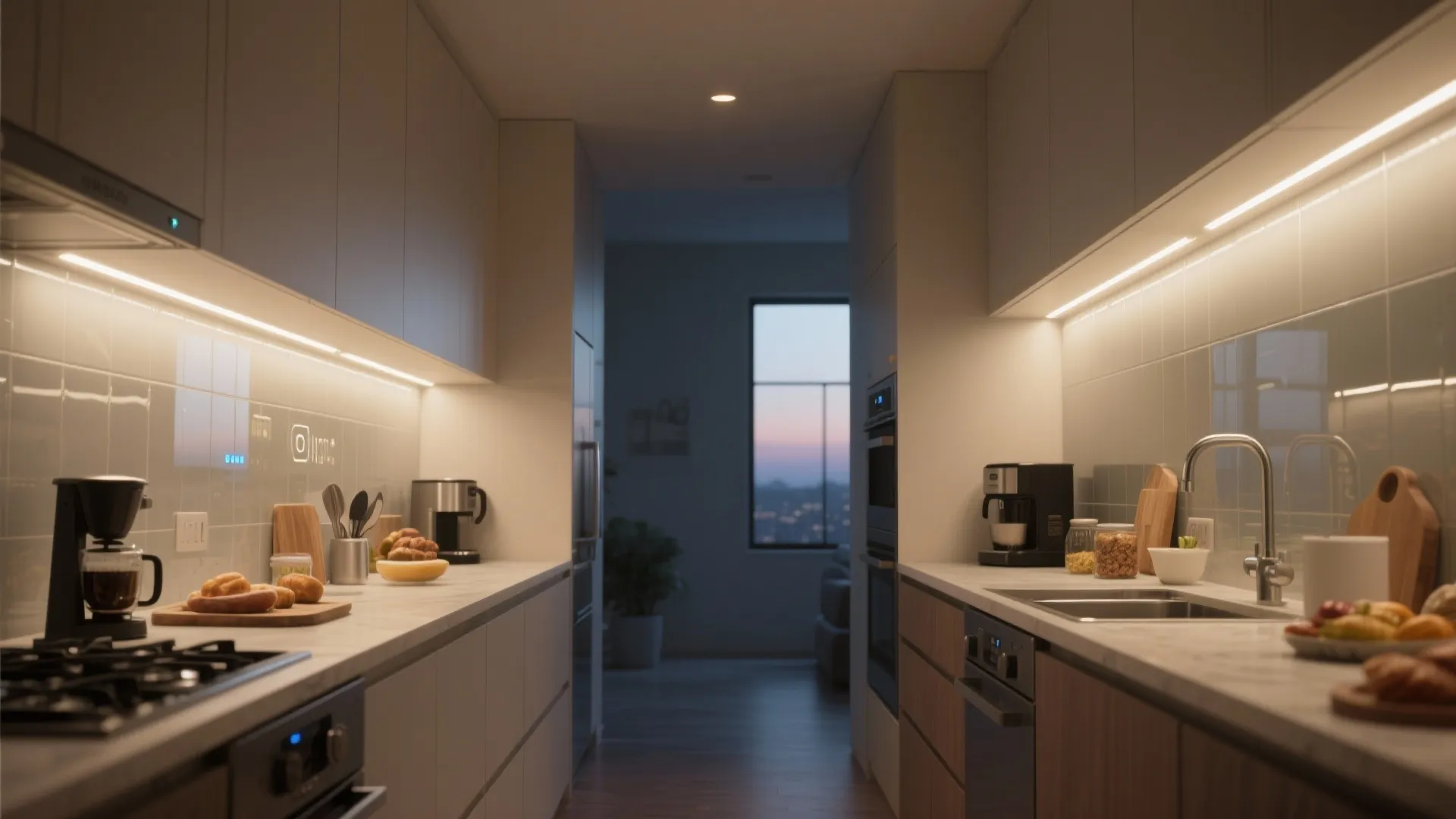 Smart dimmable LED wall bars for task zones