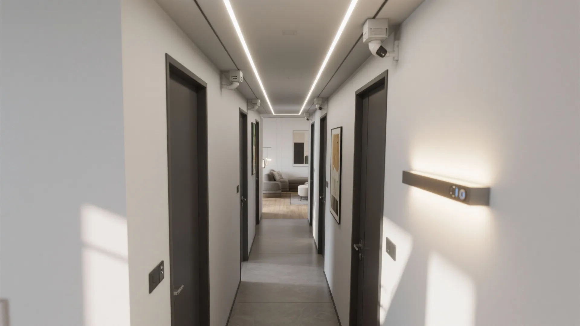 Minimalist lighting grid with smart control