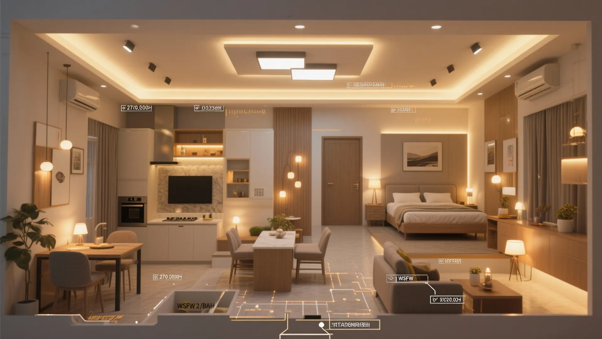 Smart lighting and concealed wiring