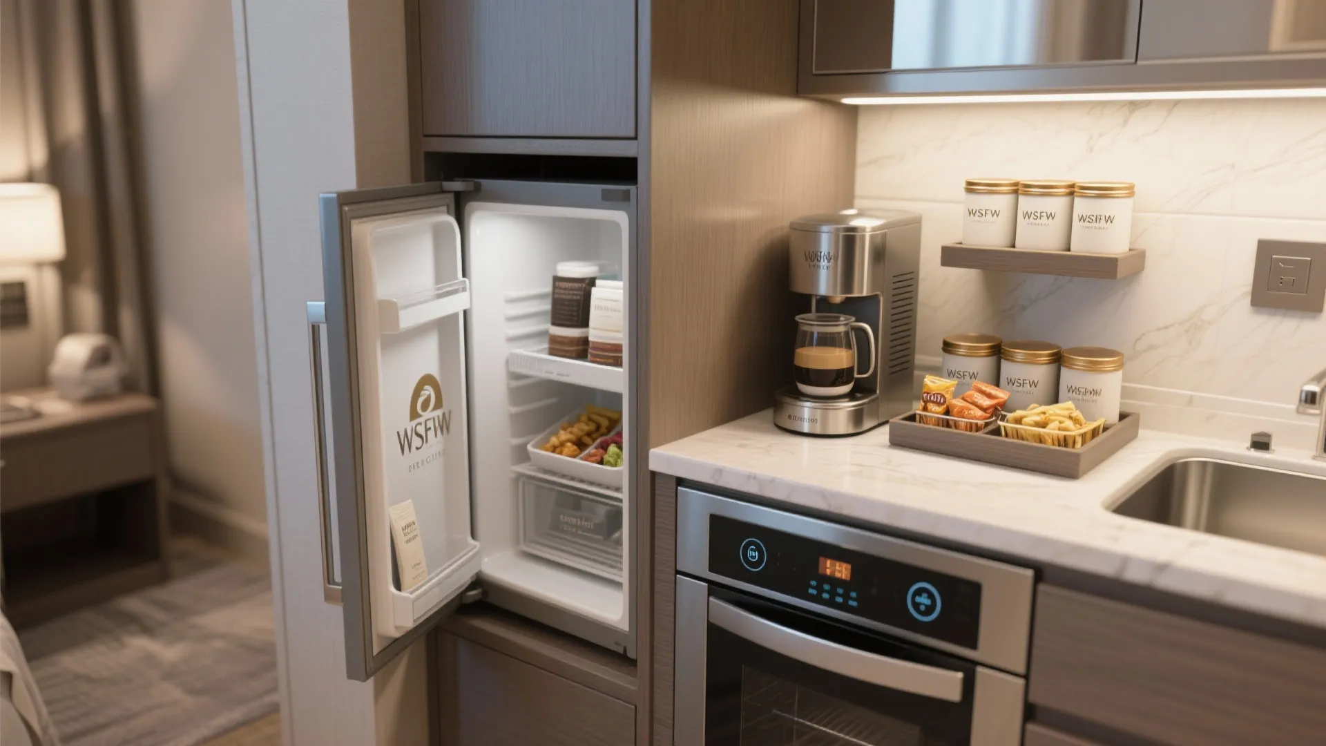 5. Smart Mini-Kitchen with Branded Amenities