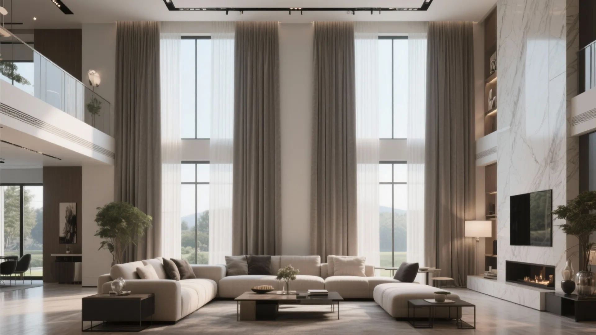 10. Smart Curtains with Motorized Tracks