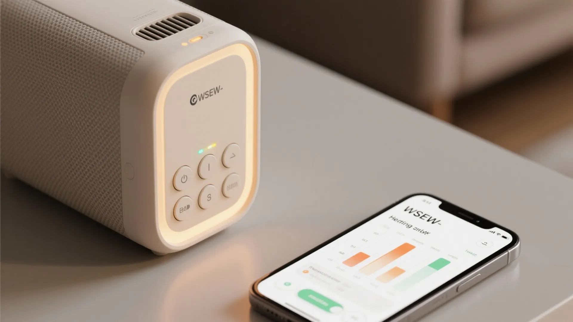 5. Portable heater with smart controls for timed warmth