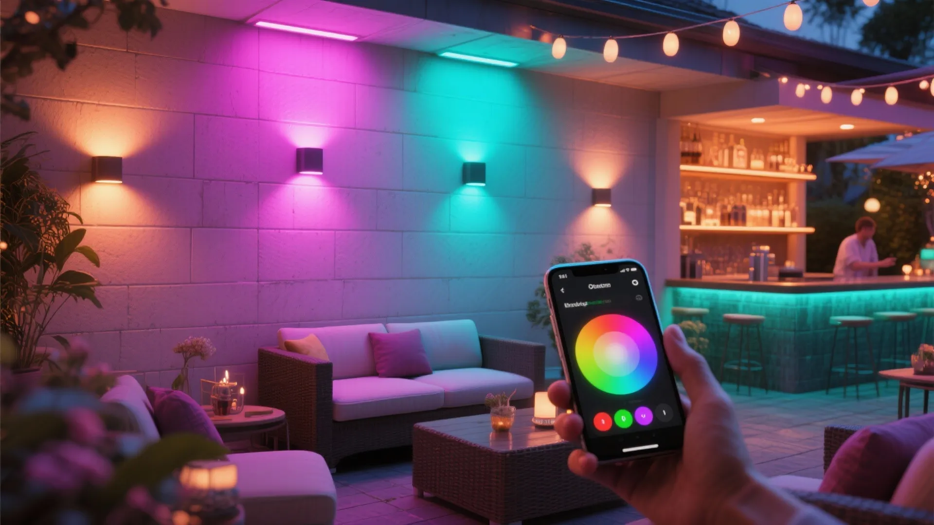 5. Smart RGB Wall Fixtures for Entertaining