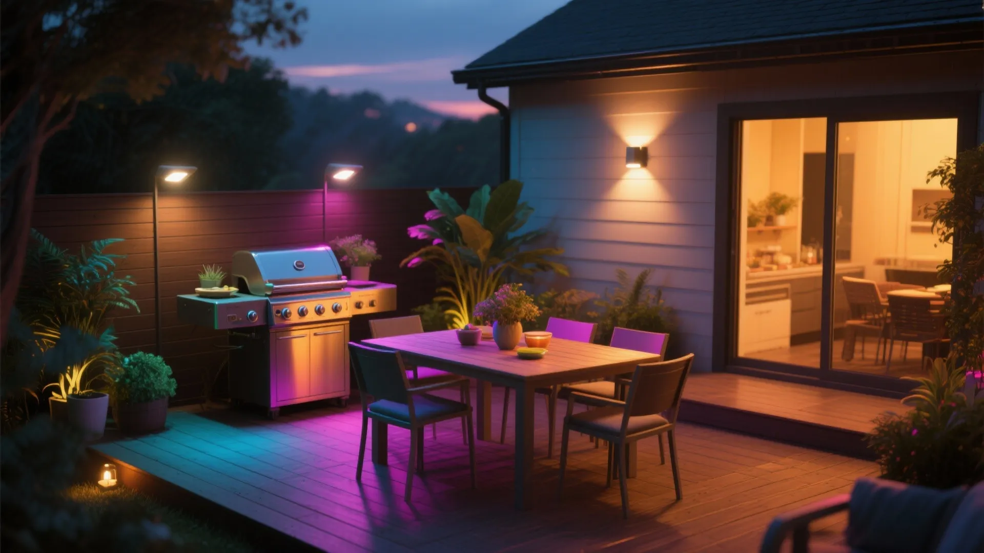 5. Smart RGBW flood fixtures for accent and scene lighting