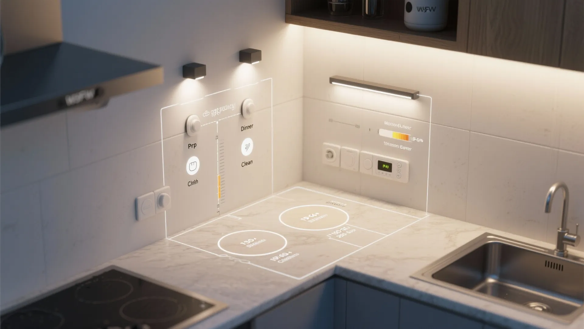 Idea 3: Smart, moisture-safe switching with layered scenes