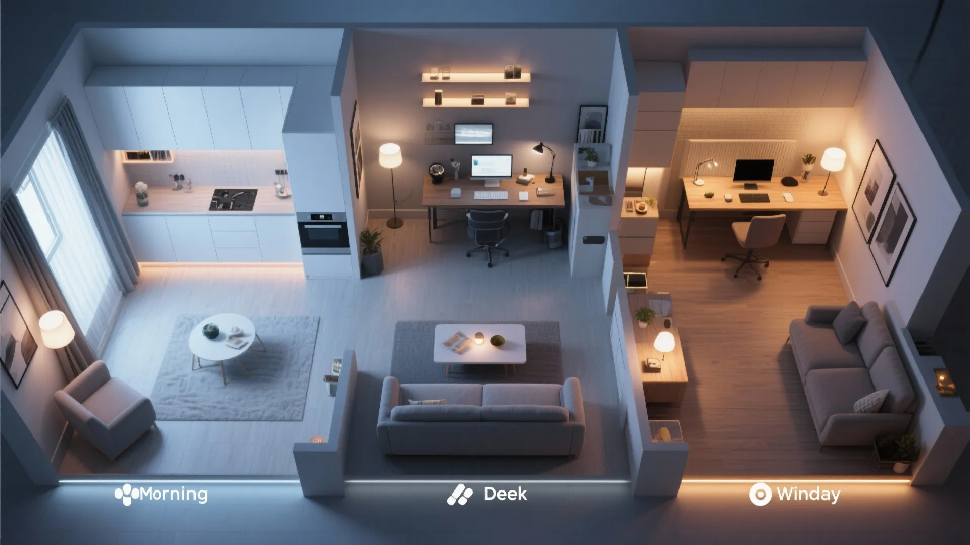 Smart lighting scenes for daily rhythms