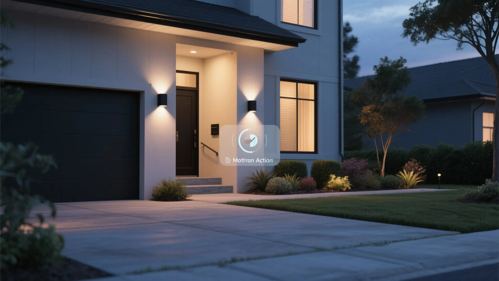 5. Smart Black Sconces with Motion and Dimming