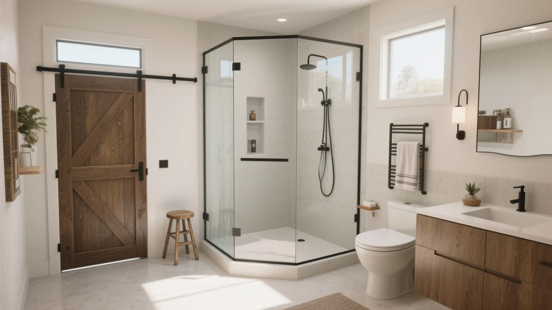 4. Smart Shower Solutions & Sliding Doors