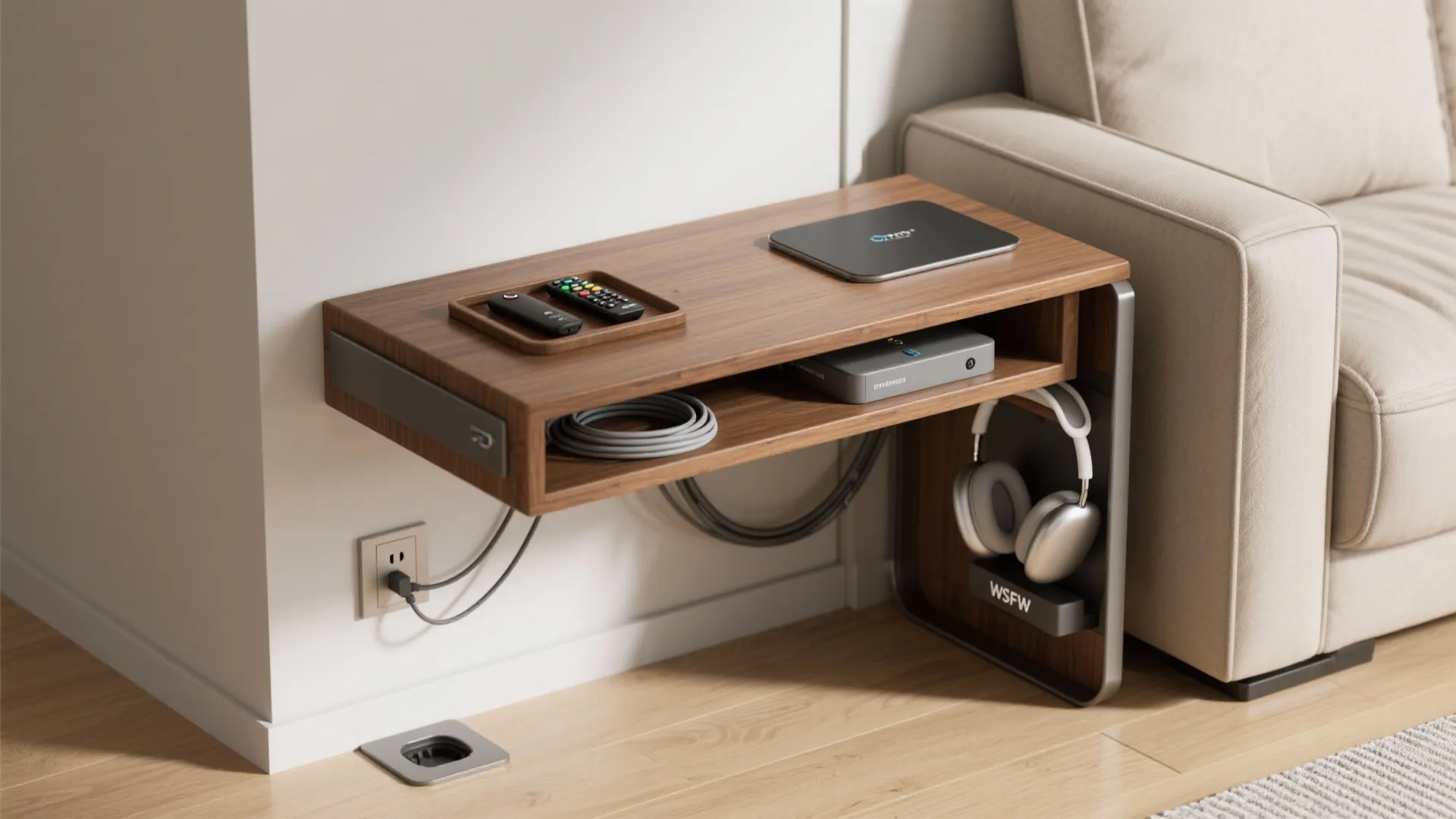 Smart side stations: power, stash, and a calm surface