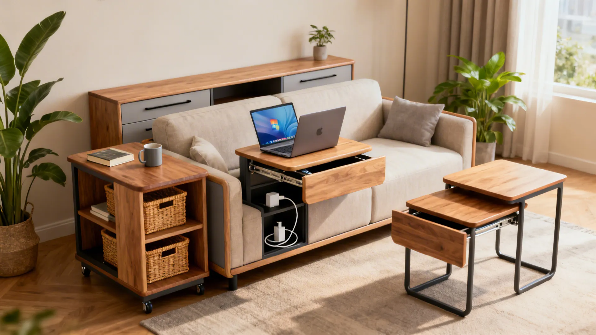 5 Small-Space Ideas for Side Tables with Storage: Creative side table solutions to add storage and style to your living room