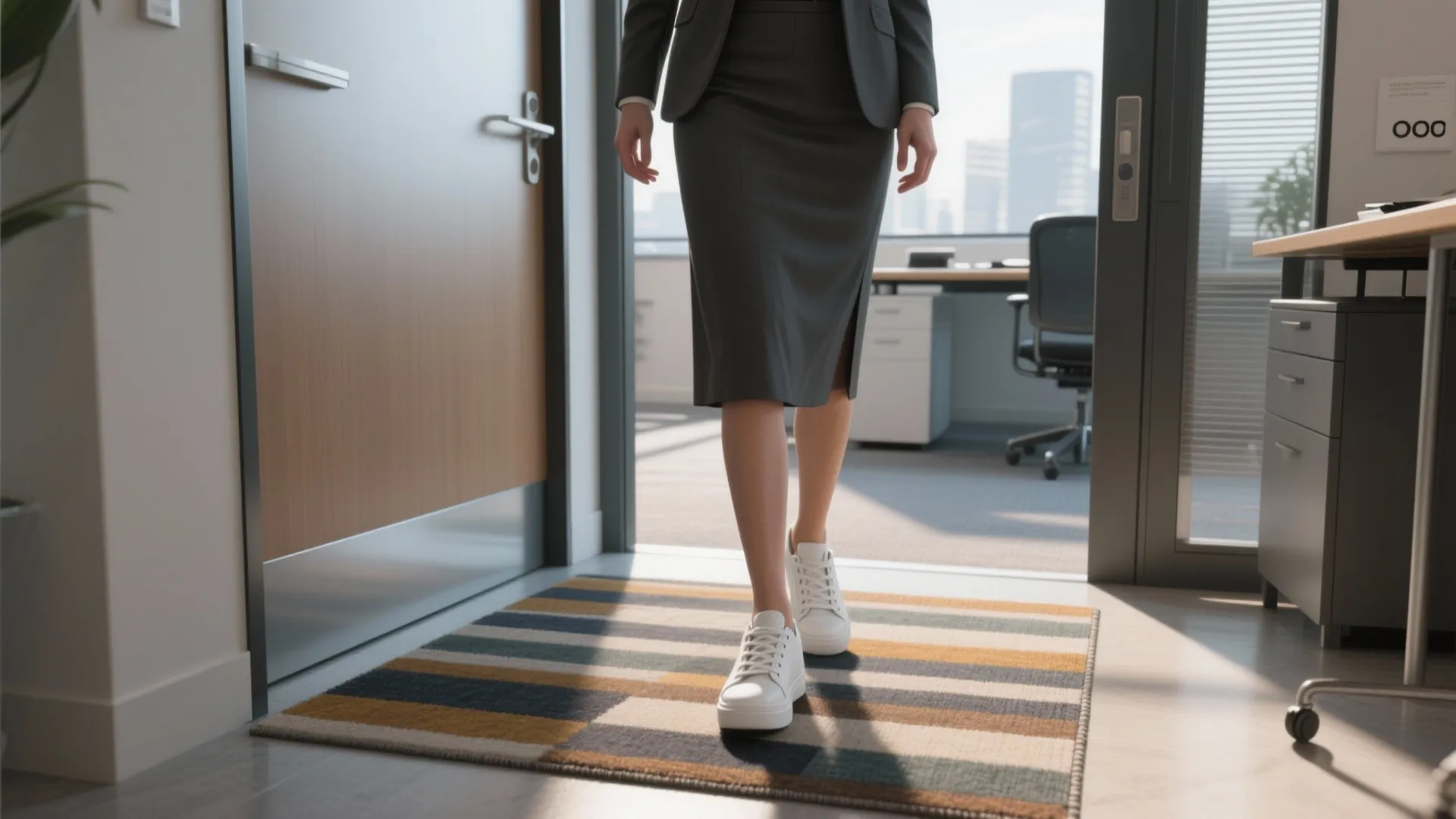 4. Smart-Casual Dress with Sneakers