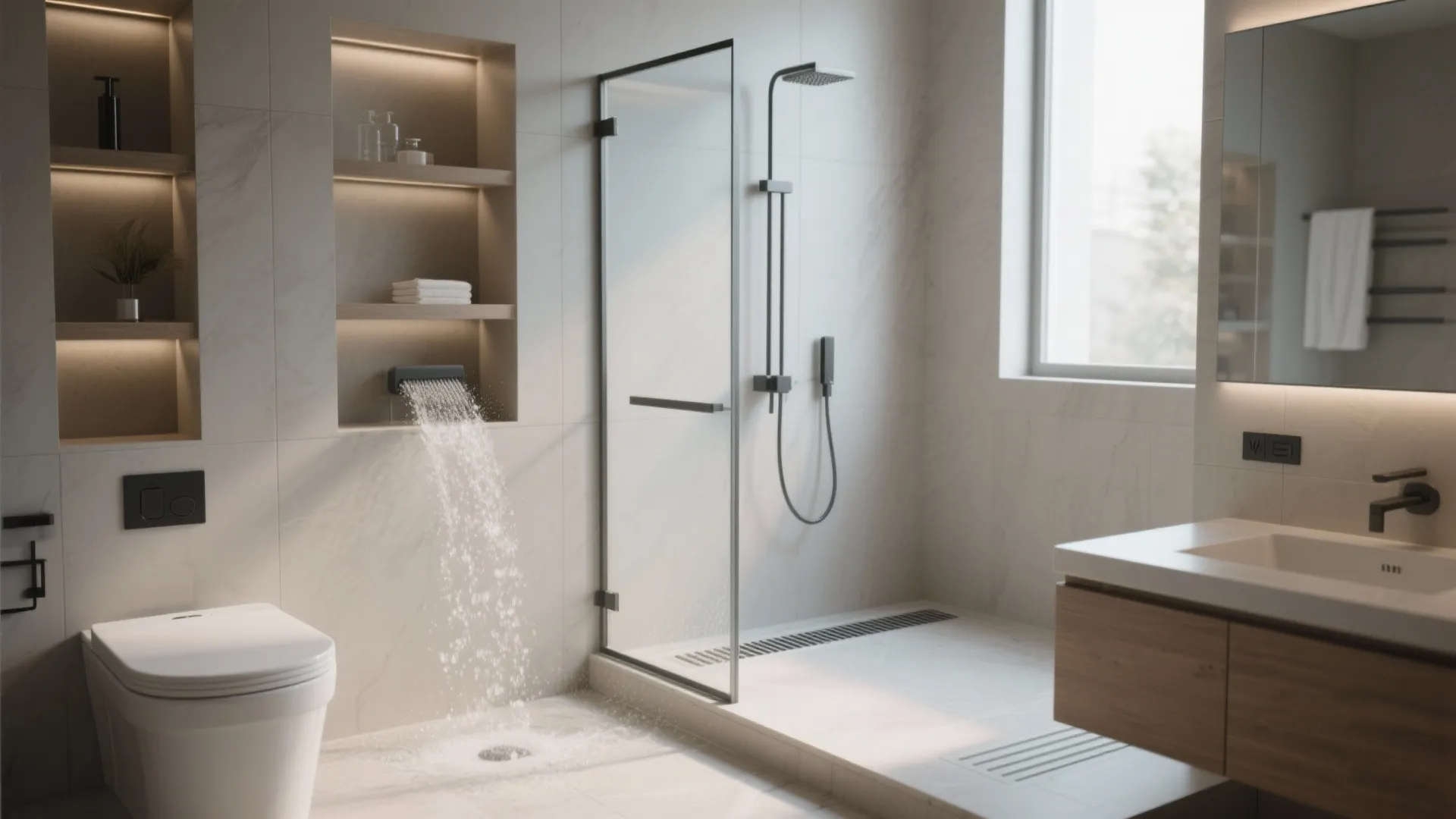 5) Smart Detailing: Niches, Curbs, and Splash Control