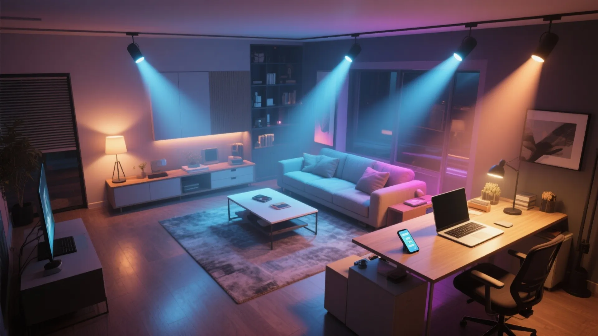 5. Smart Spotlight with Directional Beam for Multifunction Rooms