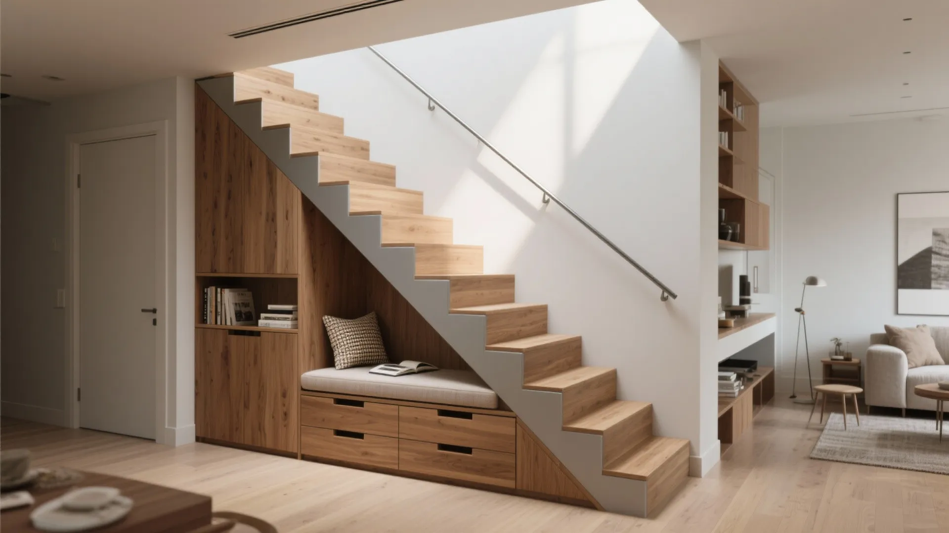 Smart staircase: storage, seating, and flow