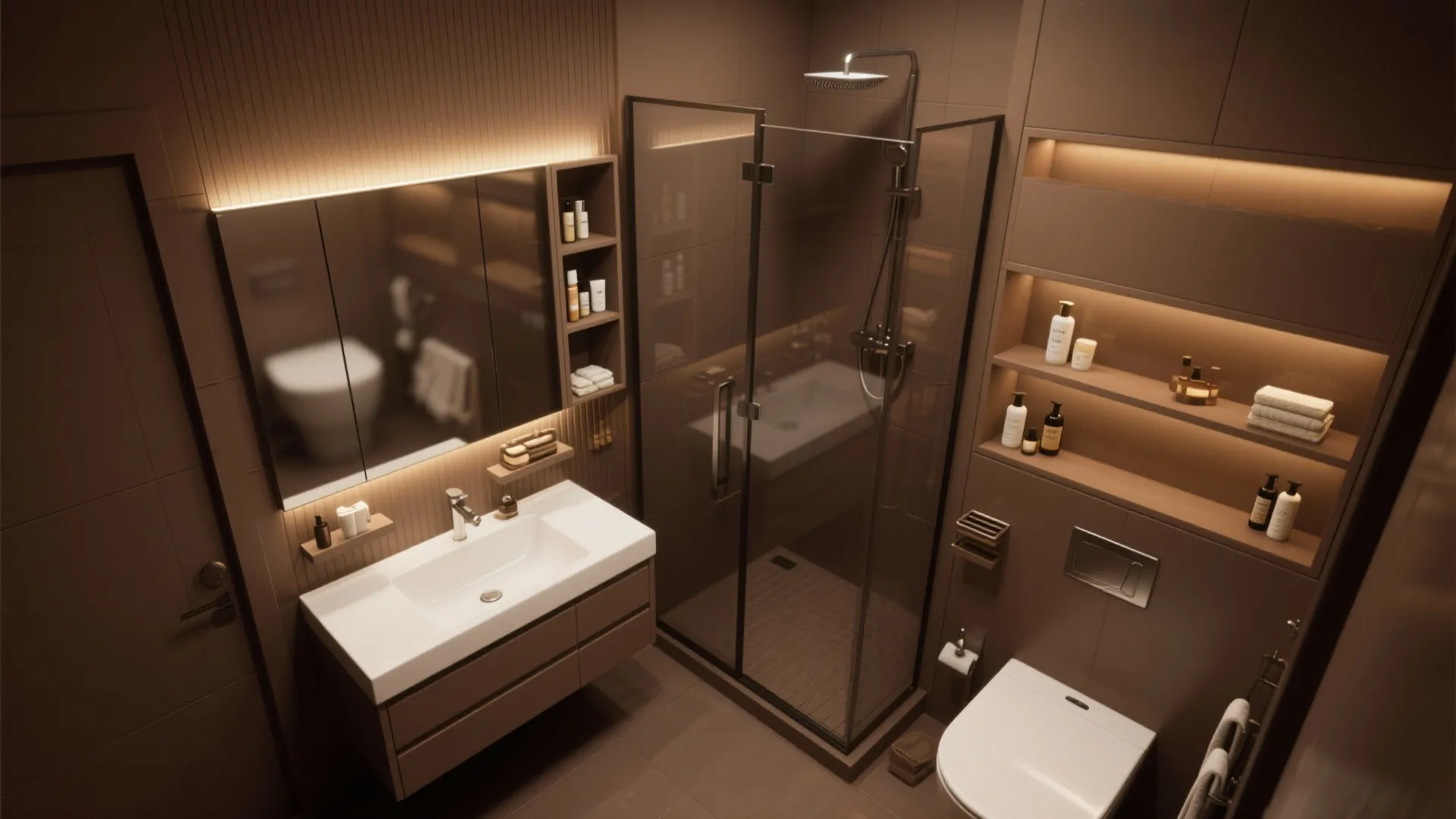 5. Smart Storage and Reflective Surfaces