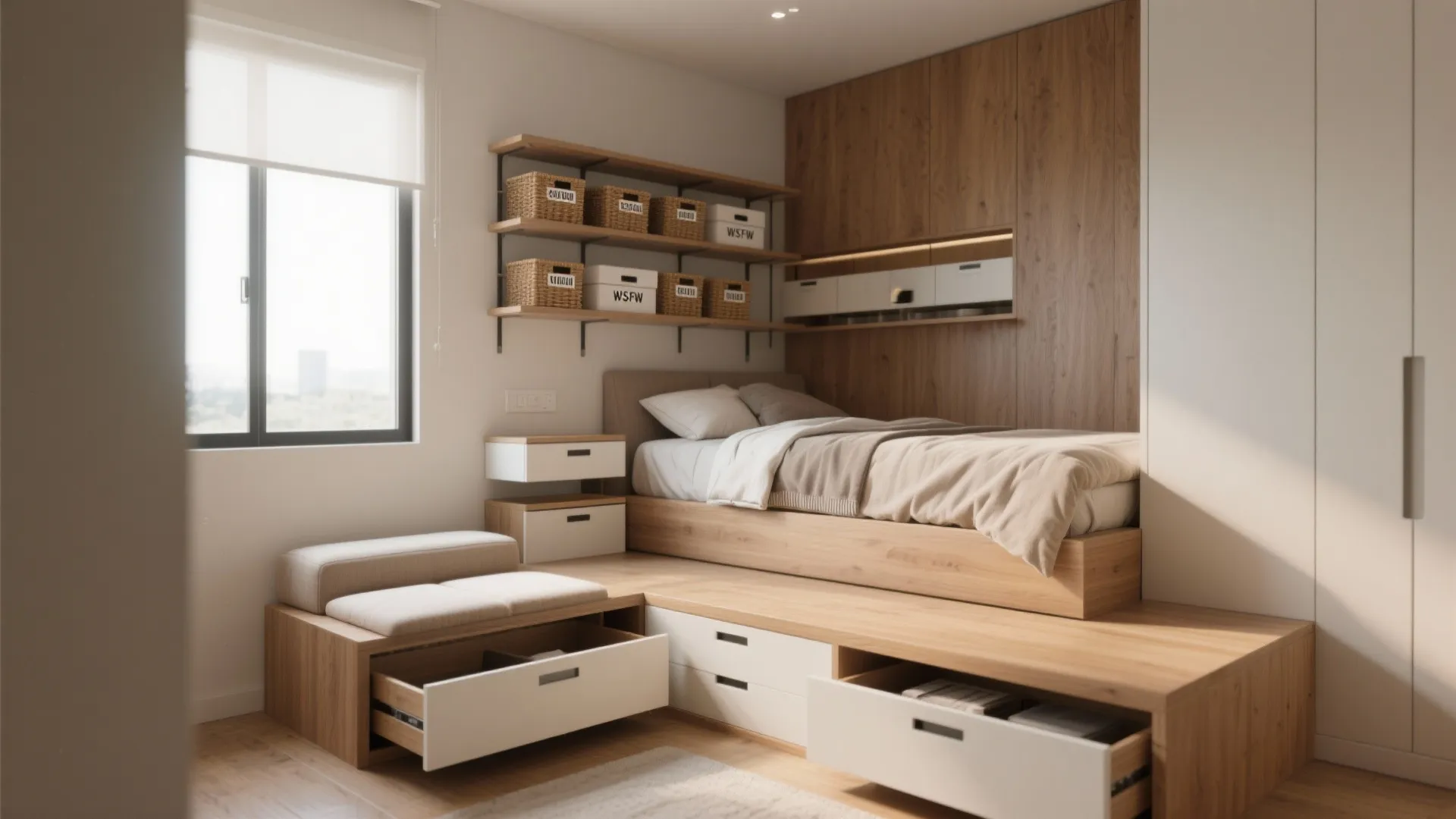 2. Elevate storage with multi-use solutions