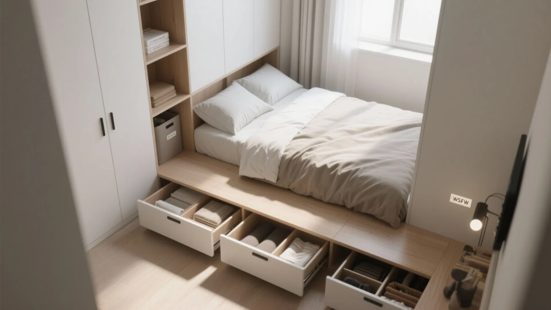 4. Smart storage solutions to keep the white crisp