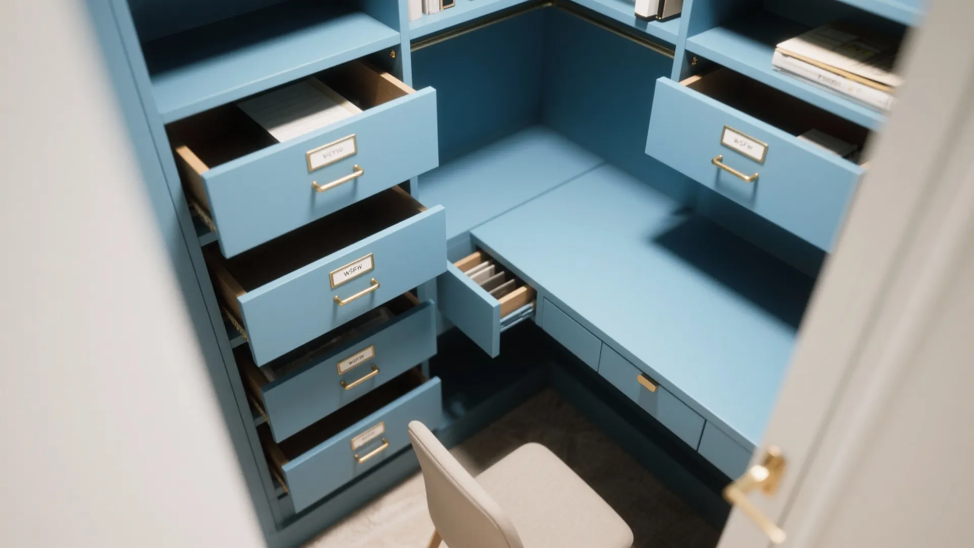 Blue Accents with Smart Storage