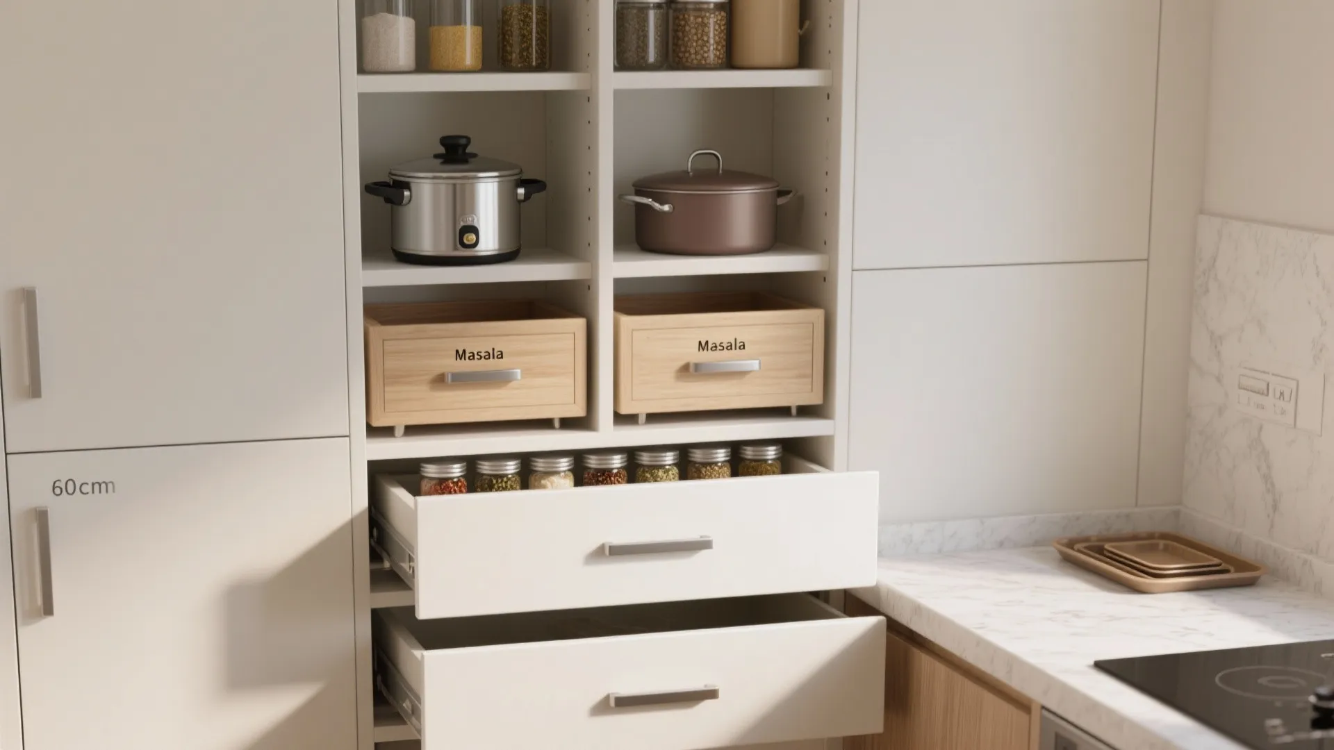 Smart storage: from tall pantry to toe-kick drawers